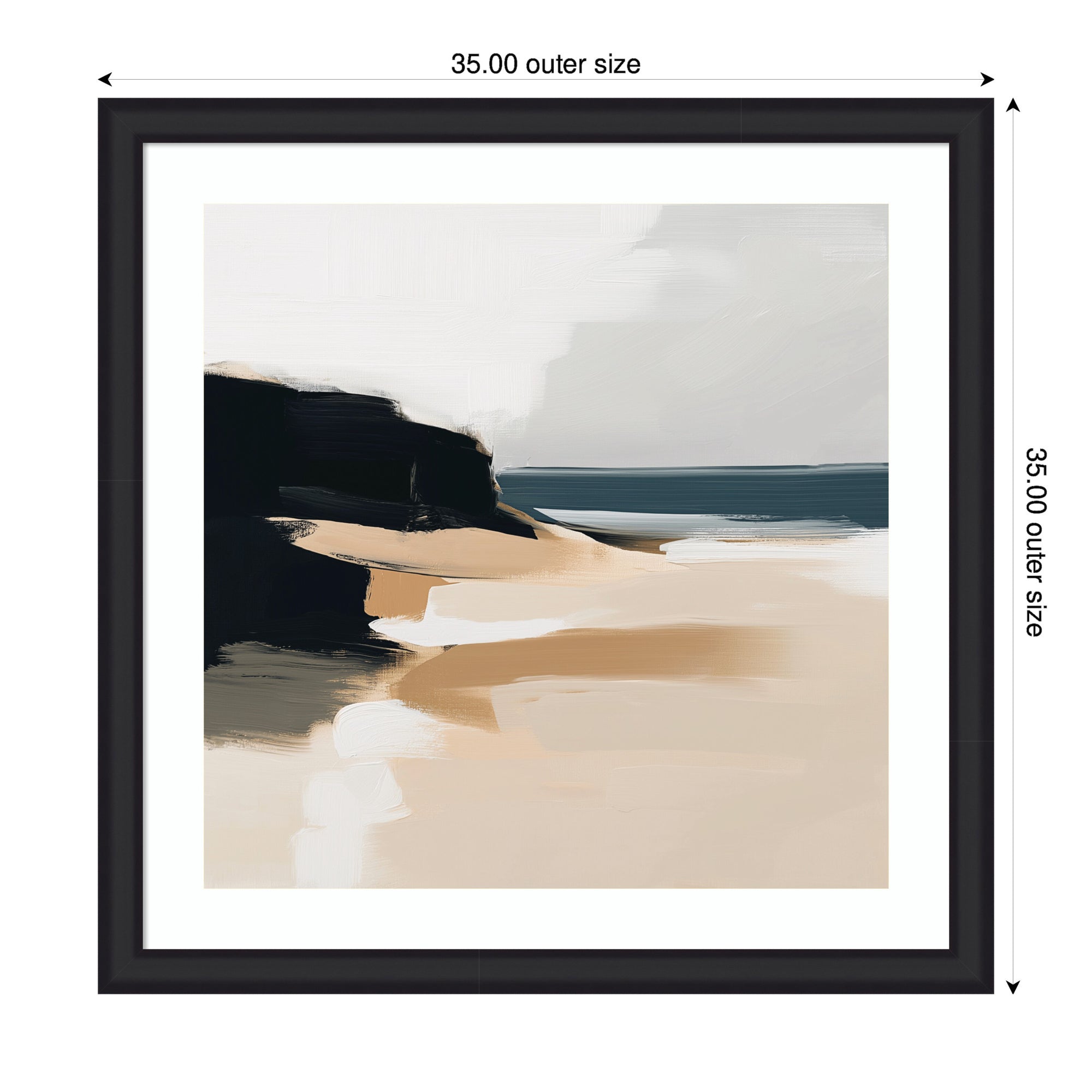 Framed Art Coastal Sand Modern Abstract Landscape I by The Creative Bunch Studio