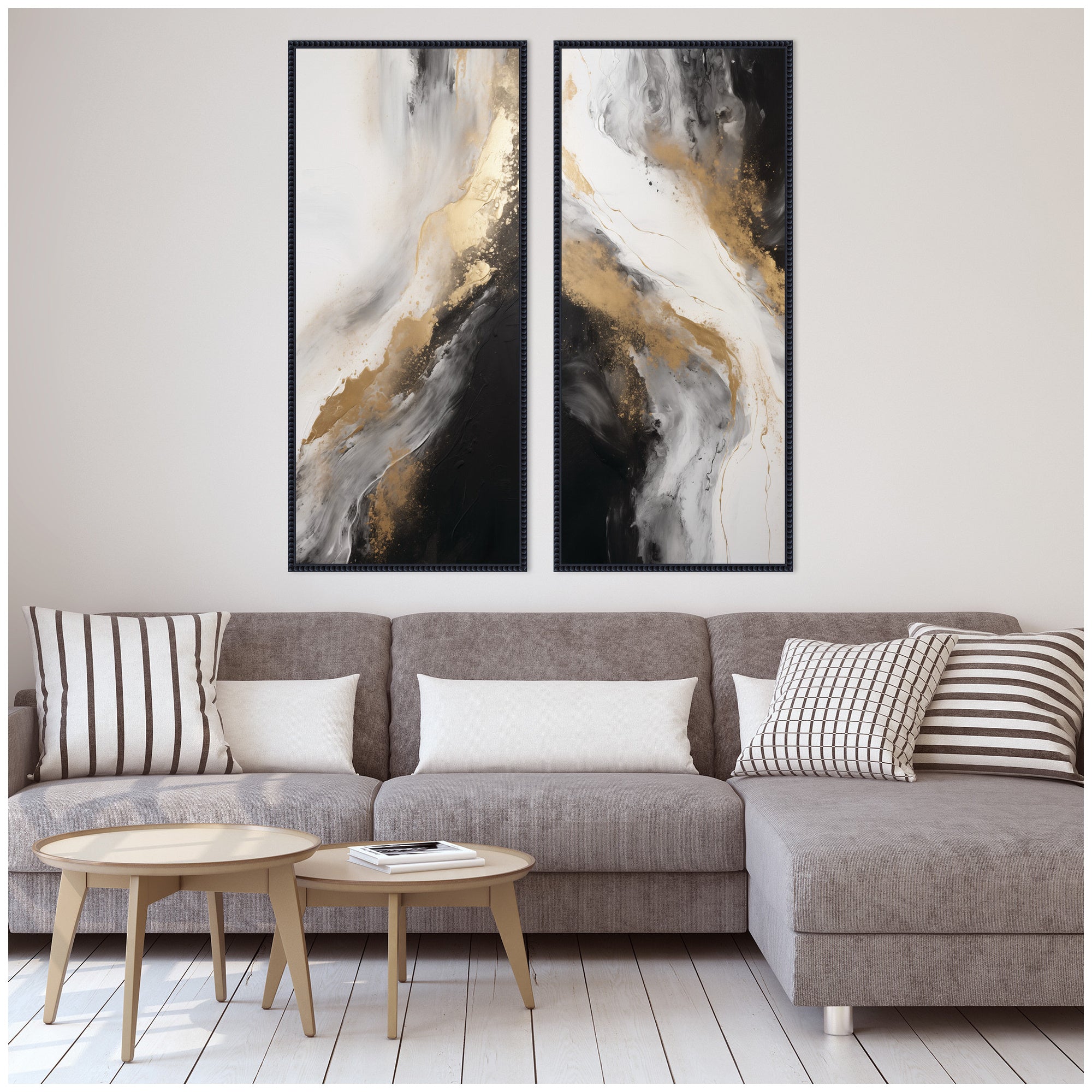Luxe Drift 2 Piece Framed Canvas Wall Art Set by The Creative Bunch Studio