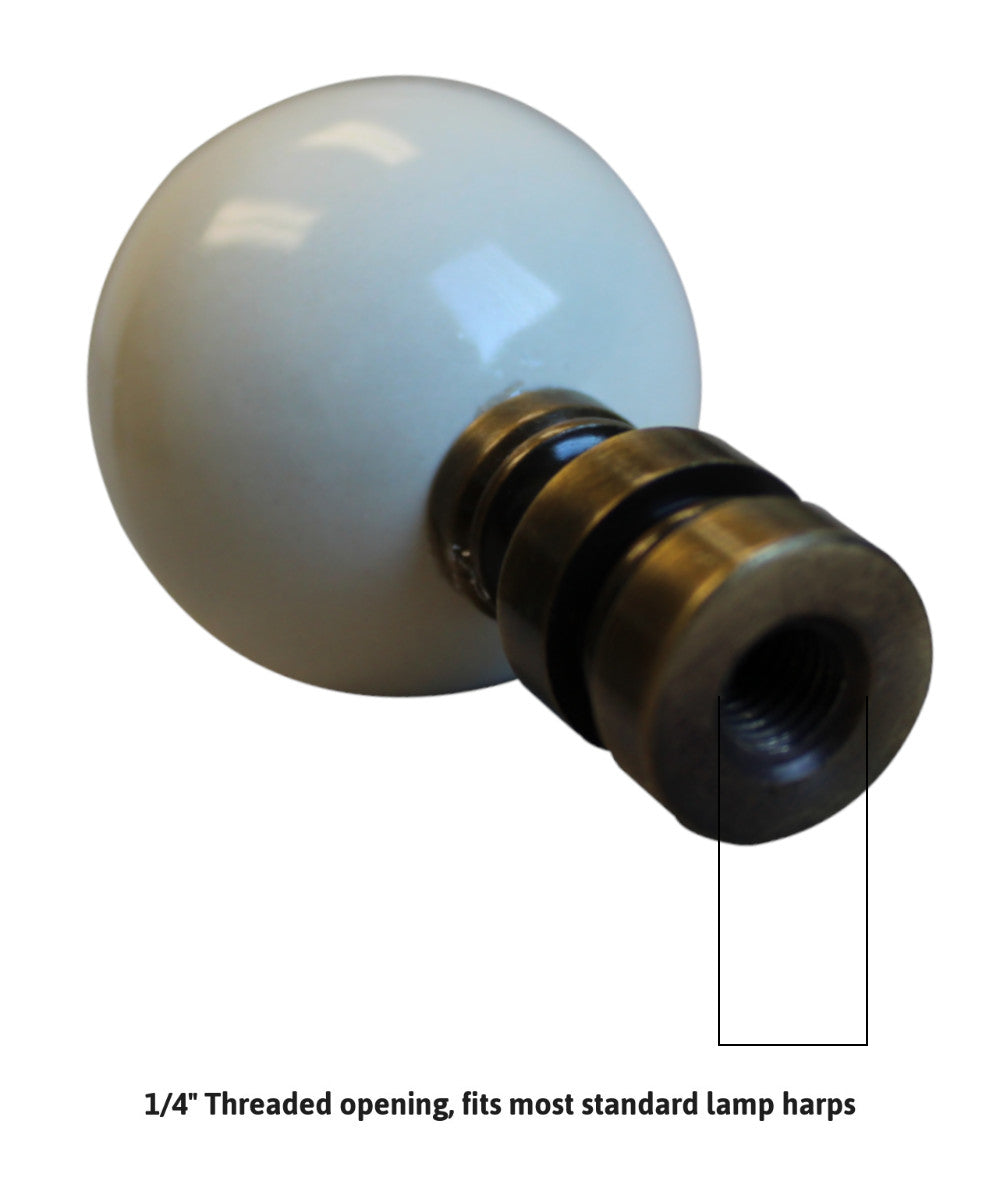 Ceramic 35mm Ivory Ball Antique Base Lamp Finial 2"h