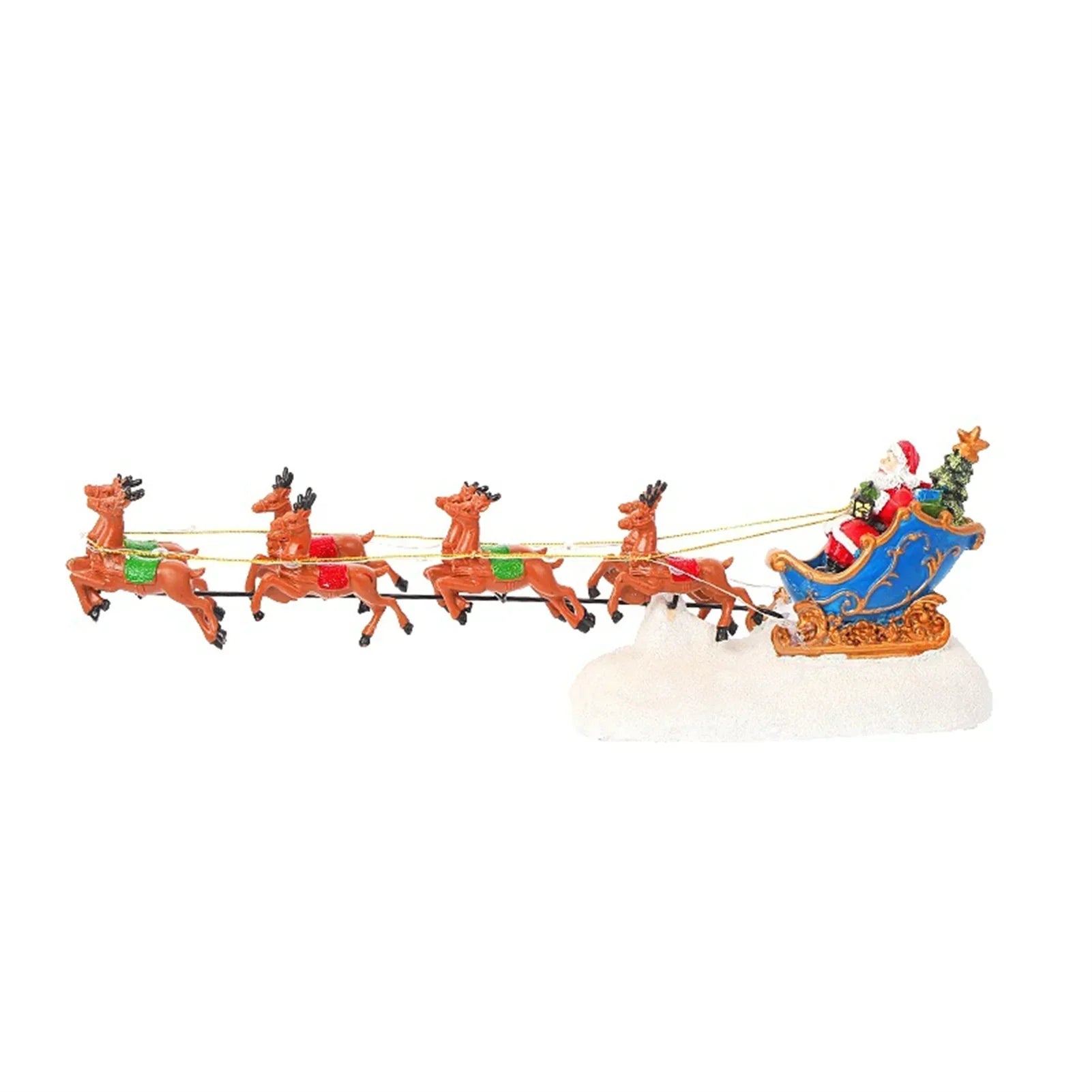 Christmas Village LED Santa's Sleigh & Reindeer Ornament (5PCS )-0