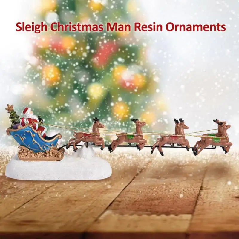 Christmas Village LED Santa's Sleigh & Reindeer Ornament (5PCS )-2