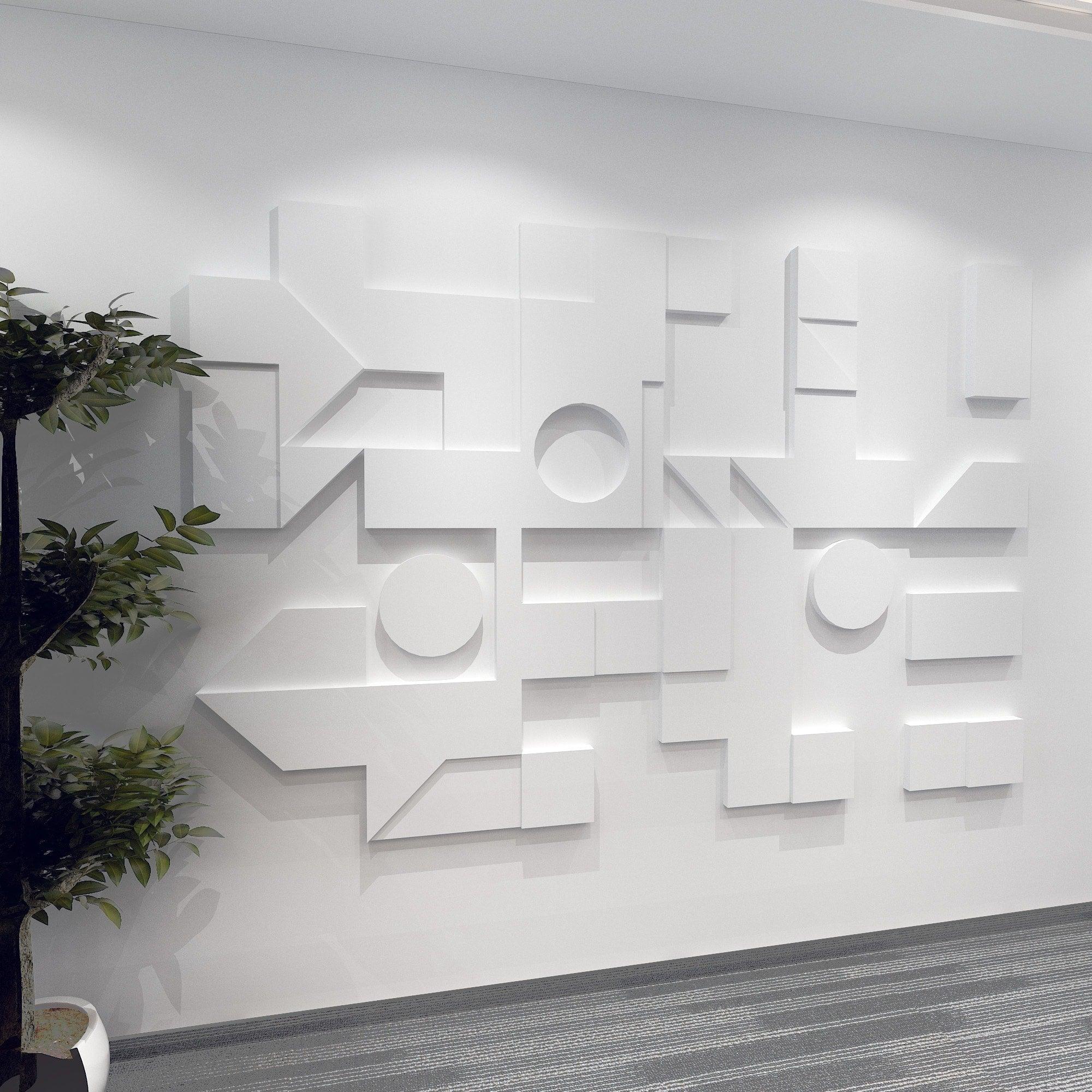 White 3D Extrusion Wall Decor - PRHOMZ