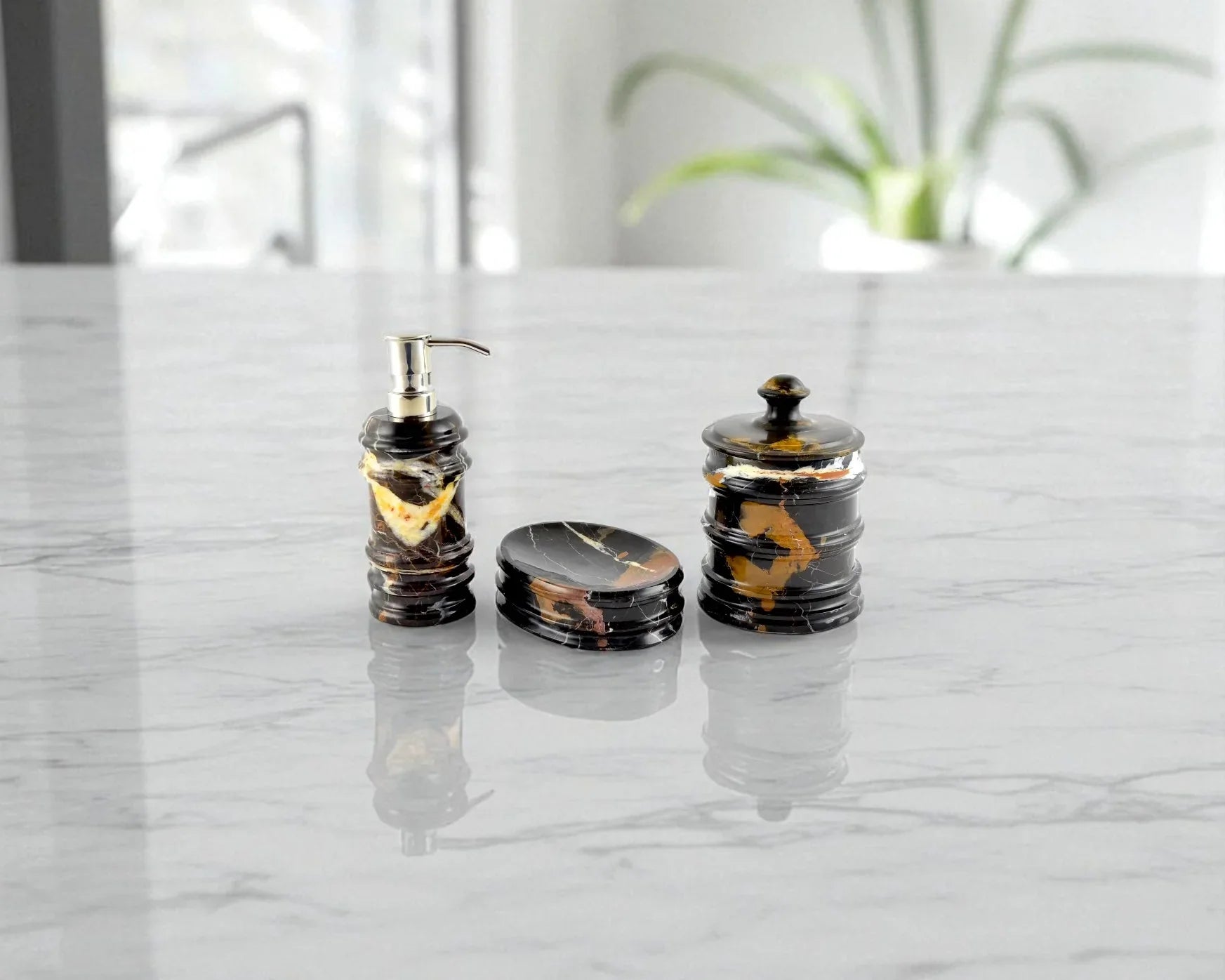 Michelangelo Marble 3-Piece Bathroom Accessory Set