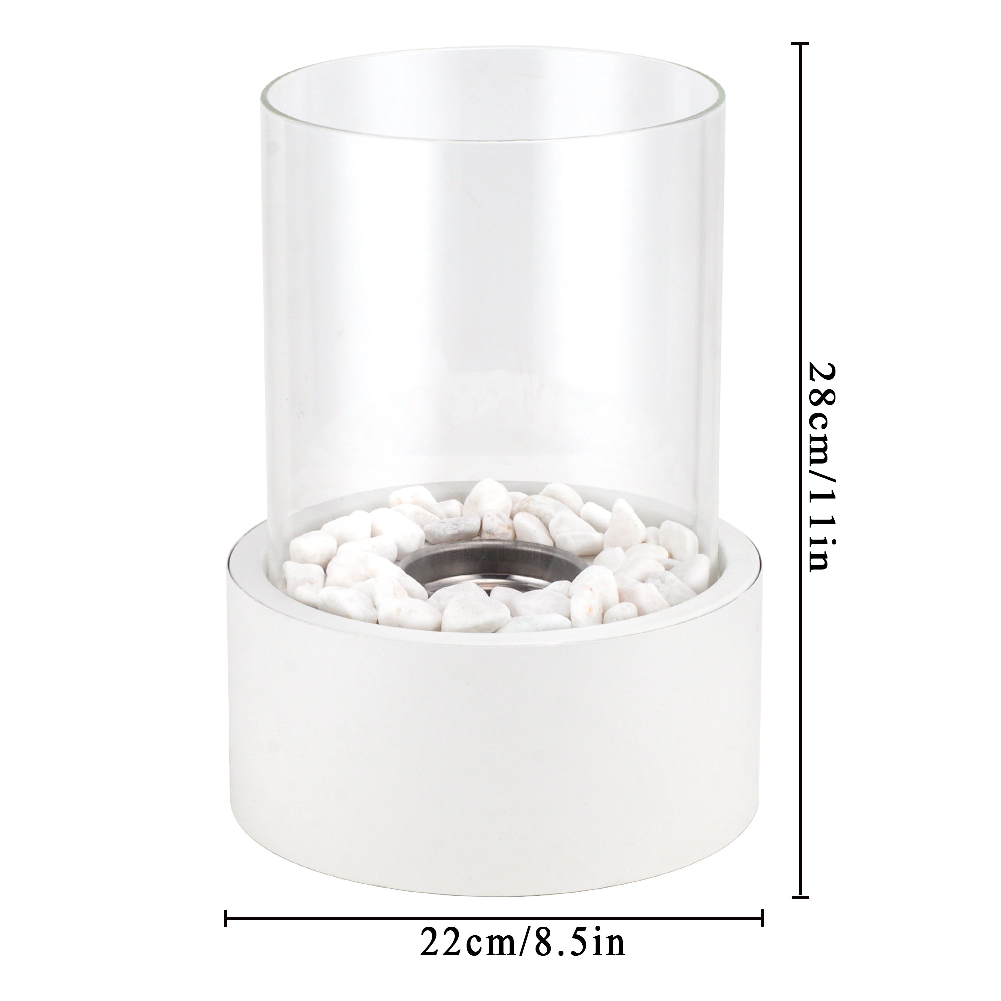 JHY DESIGN 22×28cm XL Tabletop Firepit – Bio Ethanol Ventless, Indoor/Outdoor-2