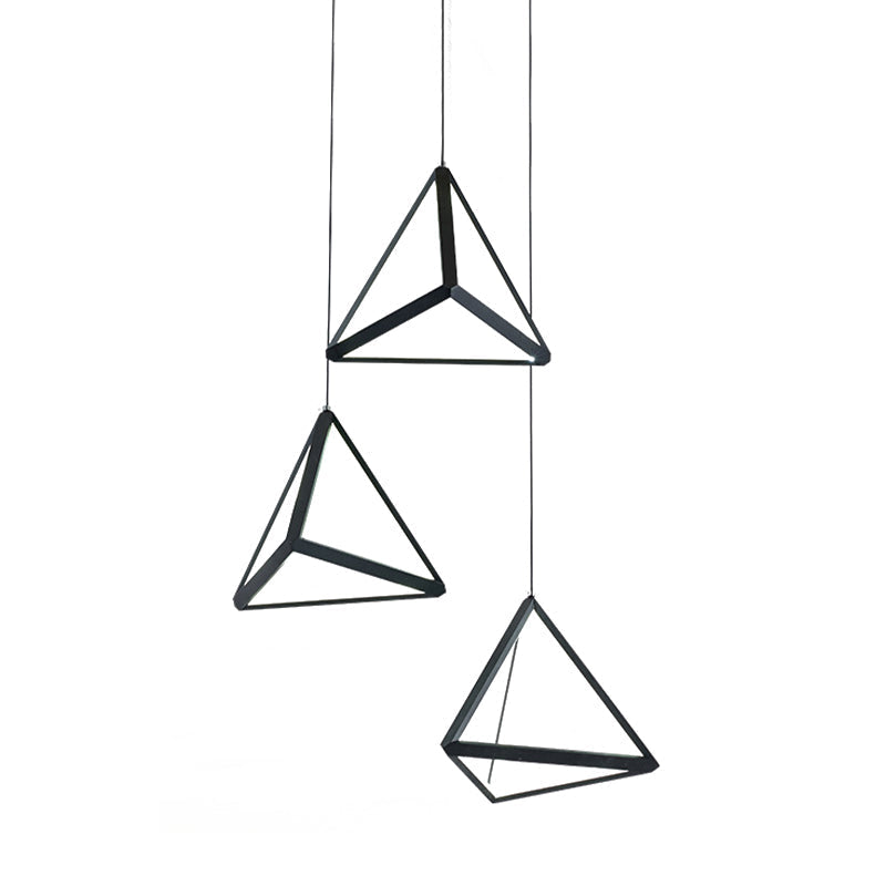 Sophia's Sleek Black LED Pendant Ceiling Lamp for Stylish Restaurants