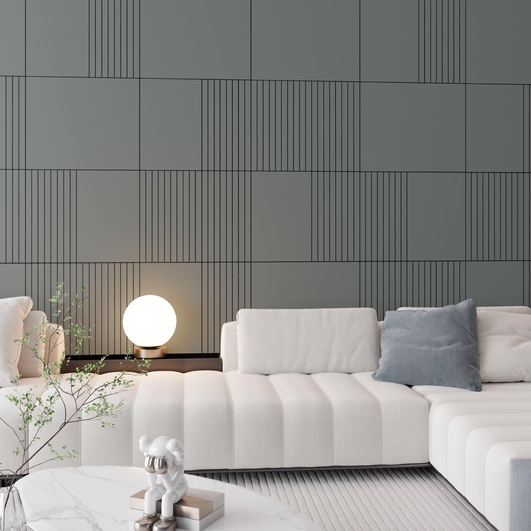 Middle Grey 3D Wall Panels - PRHOMZ