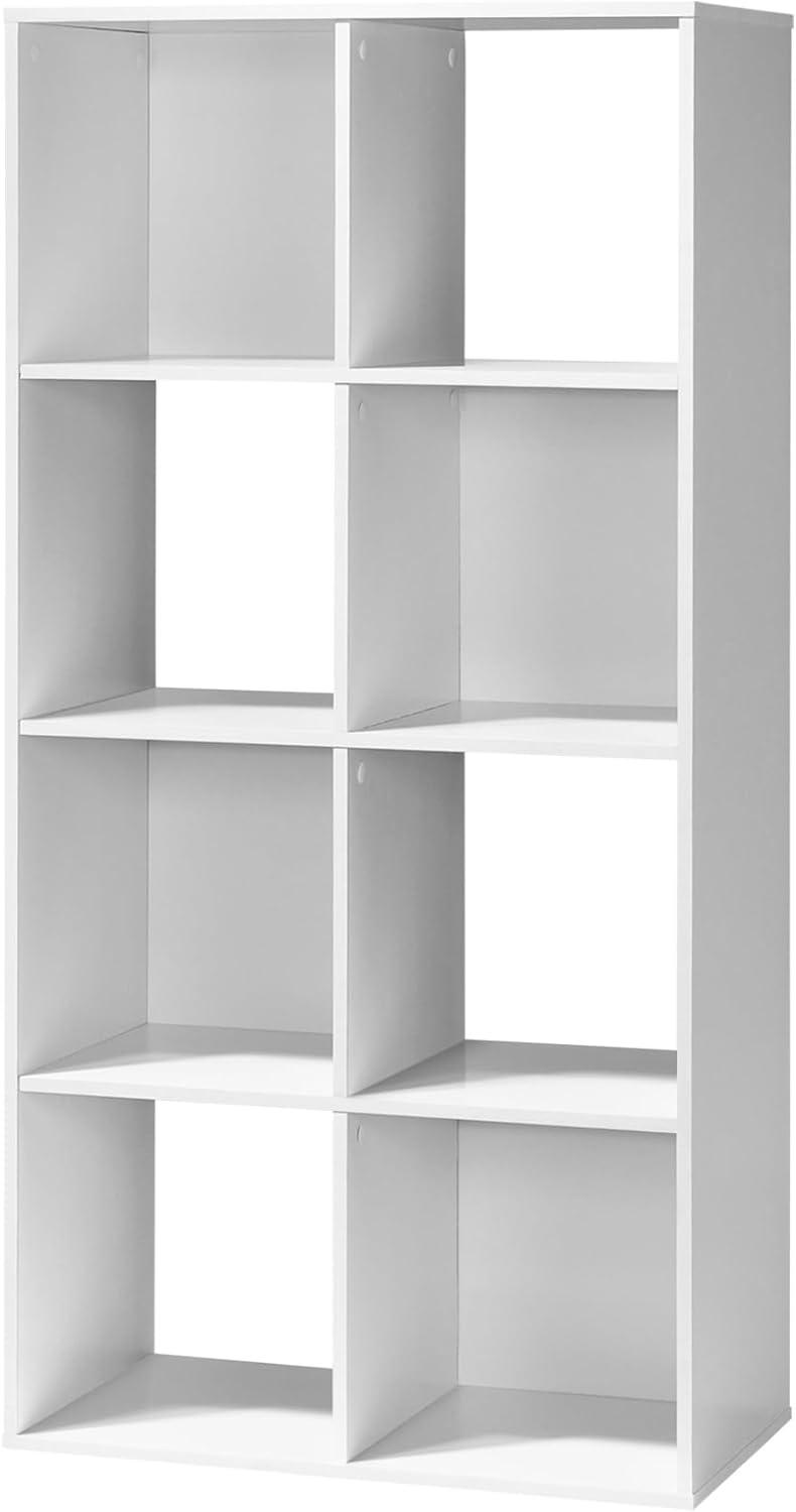 37.13 in. H x 23.47 in. W x 11.61 in. D White Wood 8-Cube Storage Organizer - PRHOMZ