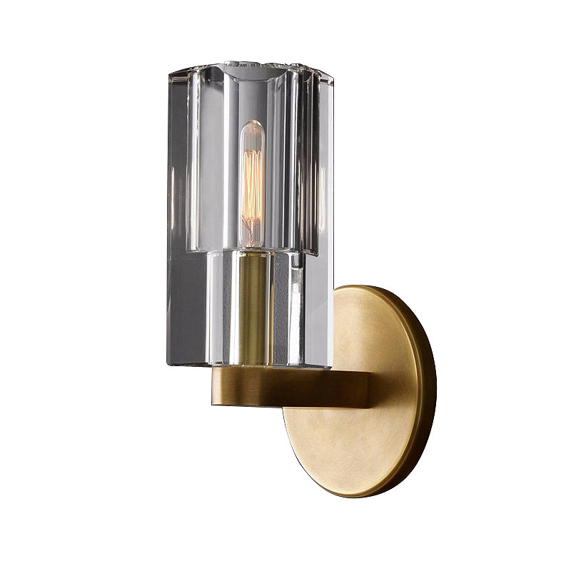 Juliet: Minimalist Brass Sconce with Clear Triangle Glass Shade