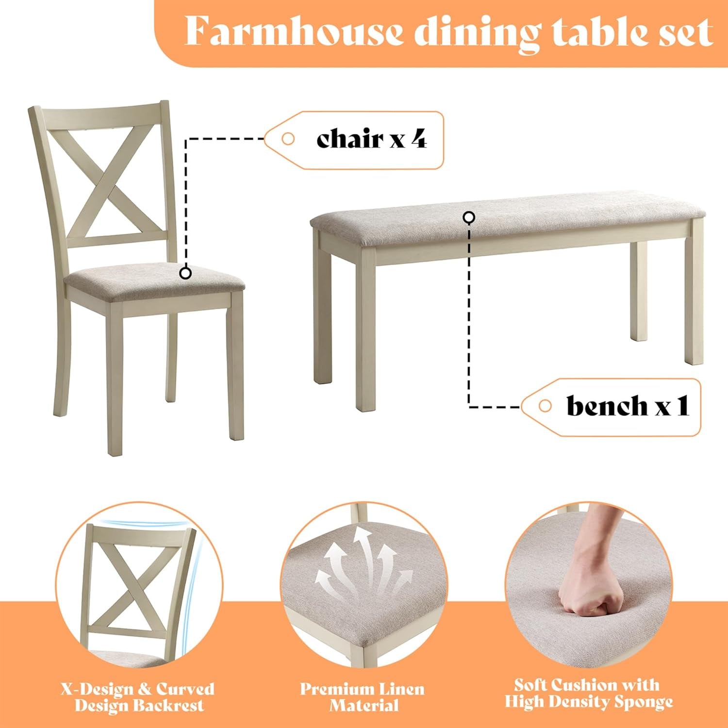 71 Inch Premium Solid Wood Dining Table Walnut Finish