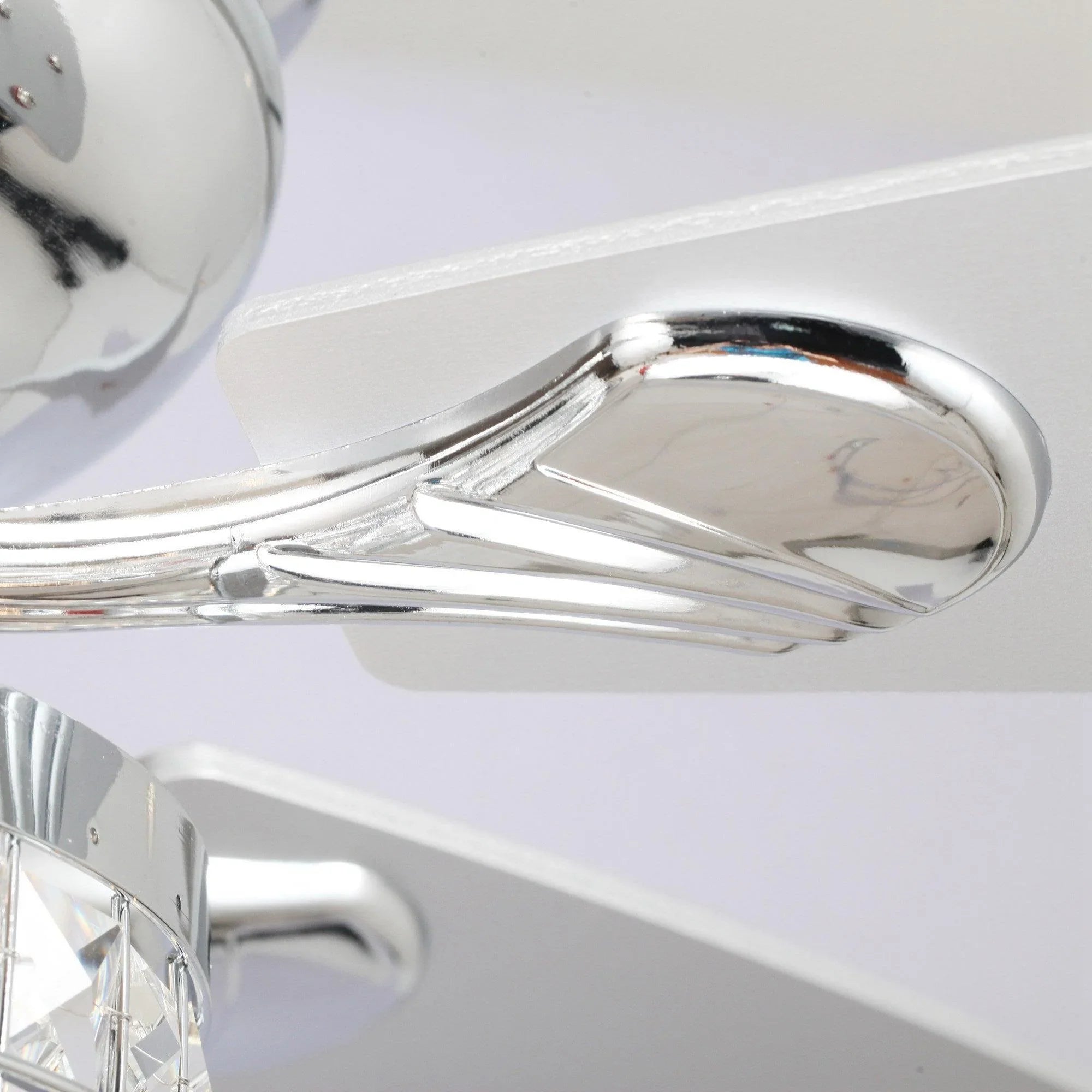 52" Panipat Modern Chrome Flush Mount Reversible Crystal Ceiling Fan with Lighting and Remote Control