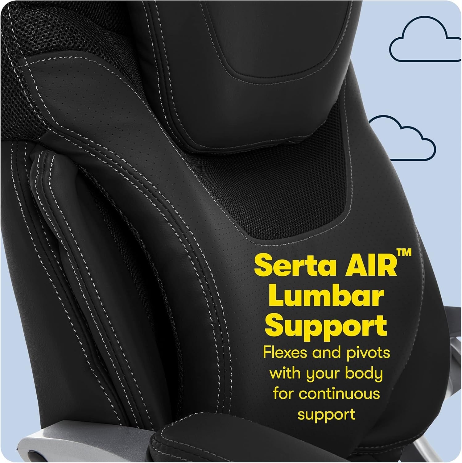 Black Executive Office Chair With Air Lumbar Technology