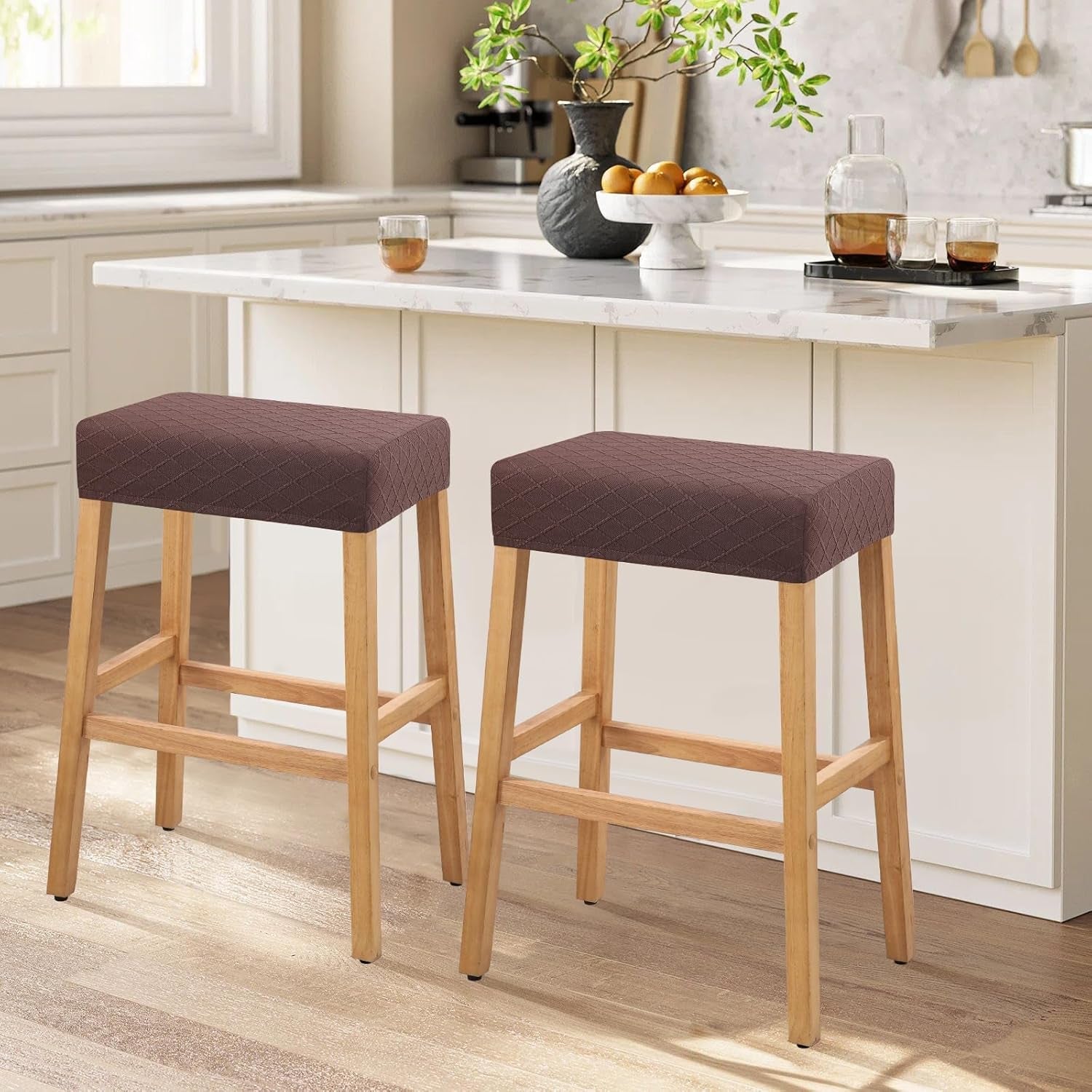 Rectangular Waterproof Stretch Bar Stool Covers 2 Pack