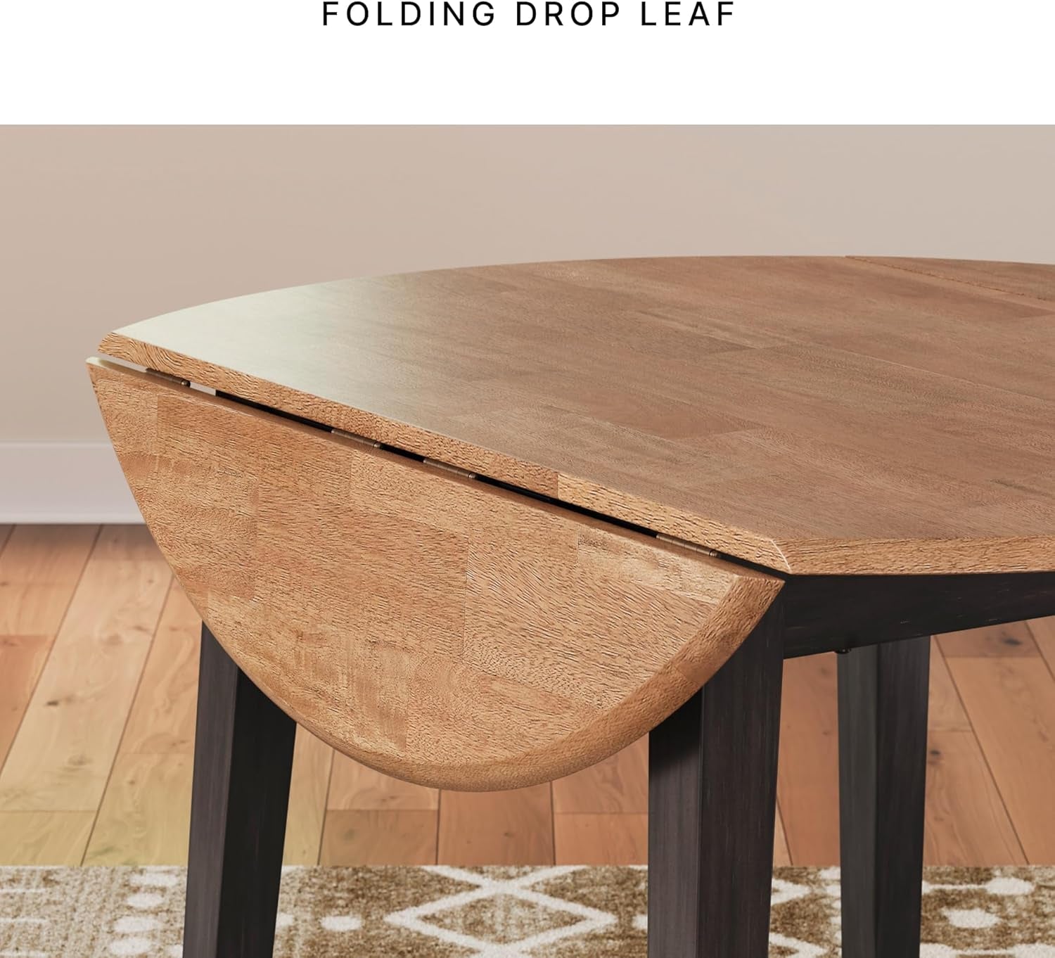 Gray Drop Leaf Dining Table Seats Four With Two Leaves