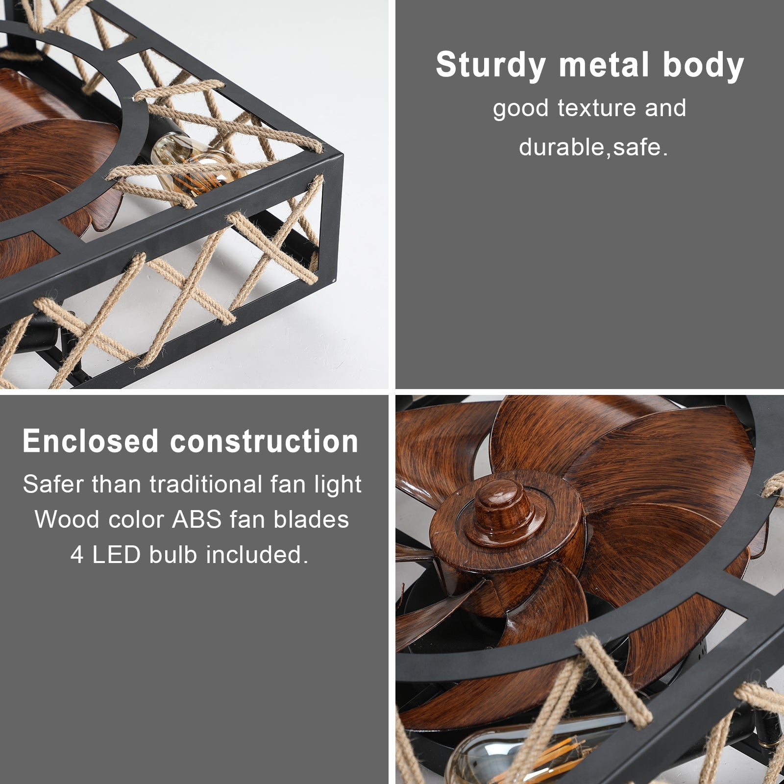 Farmhouse Rustic Ceiling Fan and Remote Control