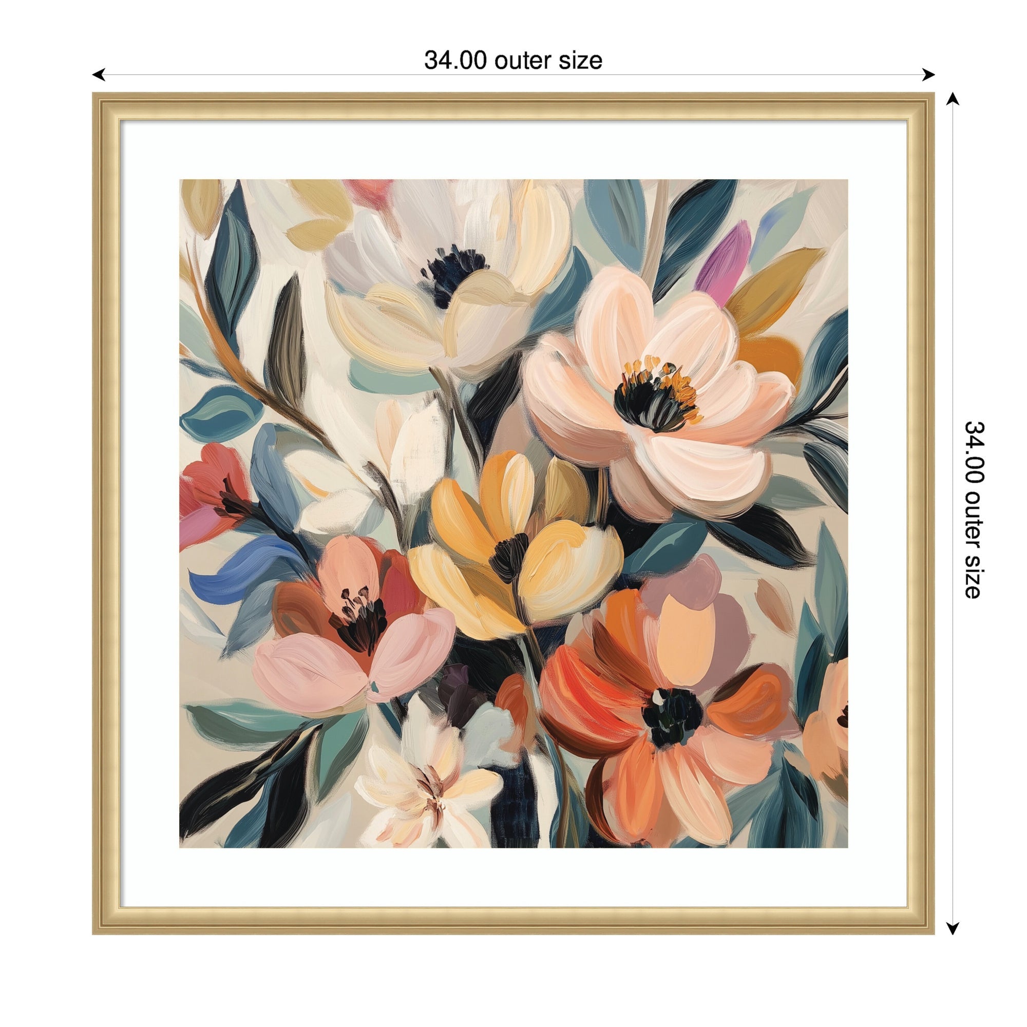 Framed Art Garden Bloom Abstract Bouquet II by The Creative Bunch Studio