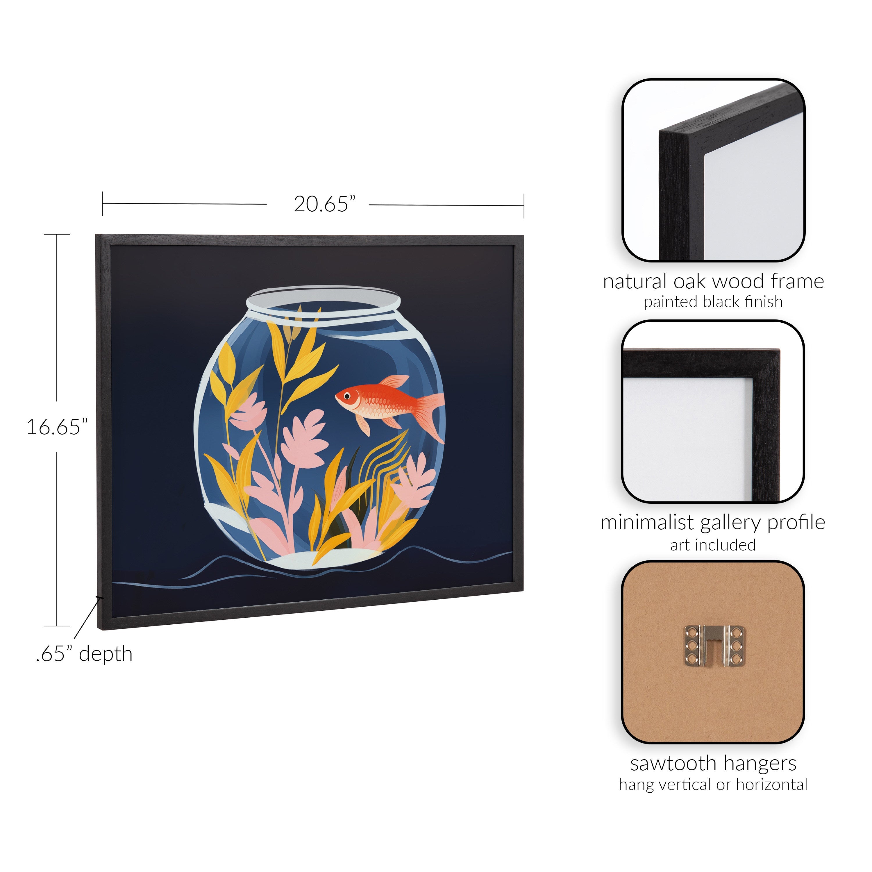 Gallery Pet Goldfish Cute Botanicals Fish Tank Print by The Creative Bunch Studio