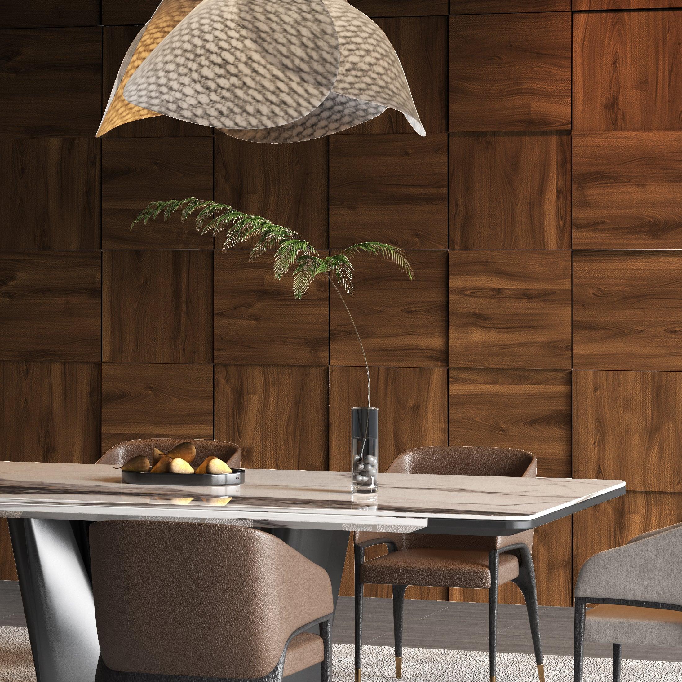 Dark Wood 3D Modular Squares - PRHOMZ