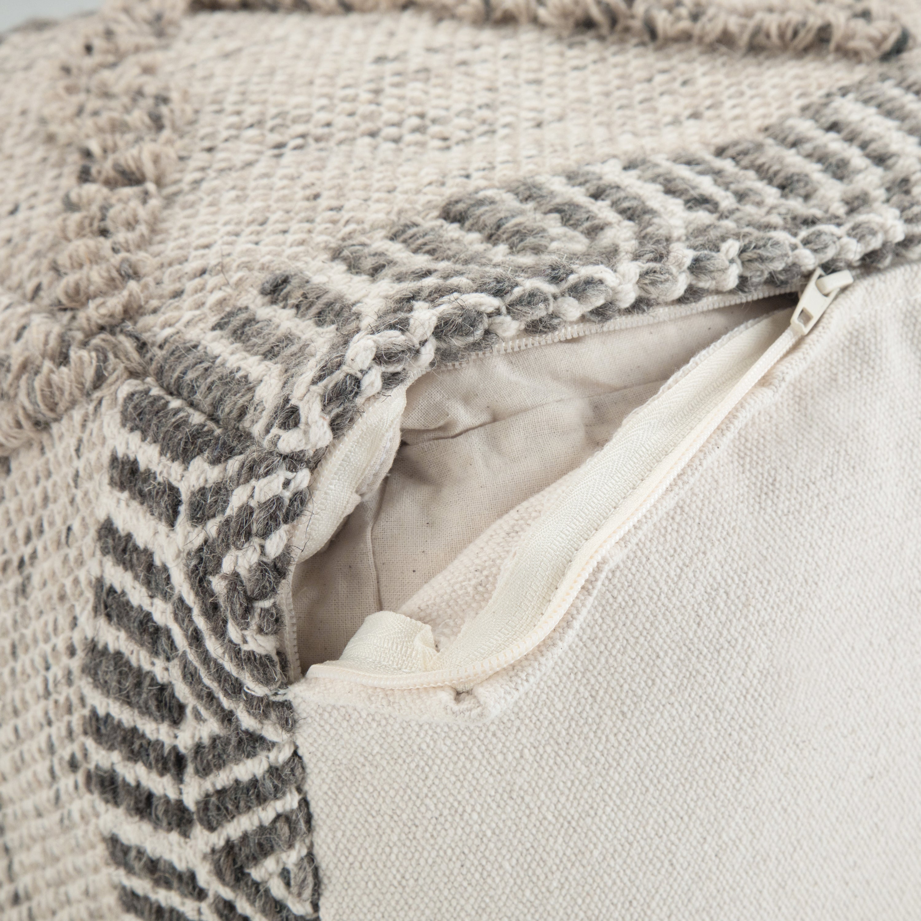 Sweeney Square Pouf Grey/Natural