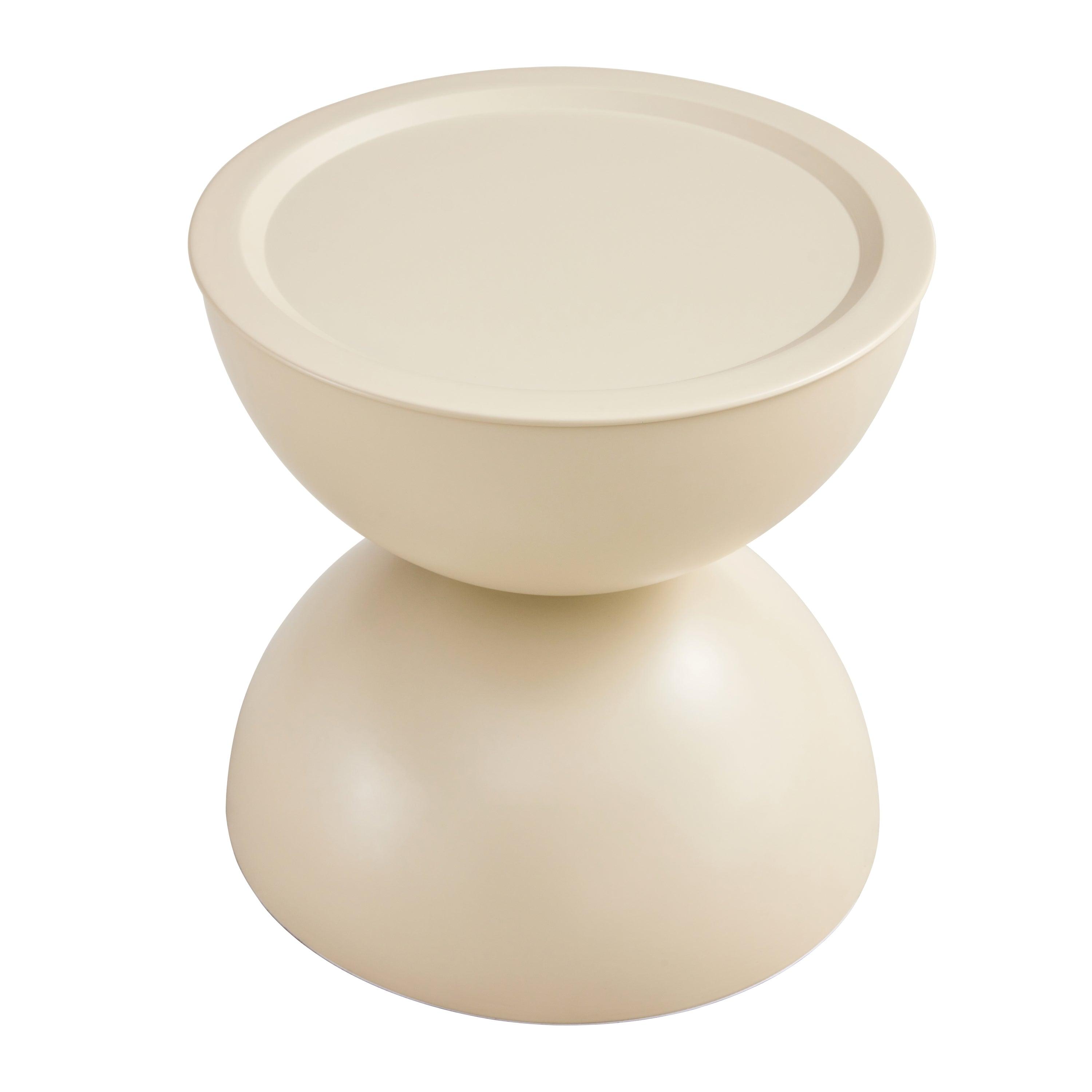 Set of 2 Milk White Coffee Table and End Table With Storage. - PRHOMZ