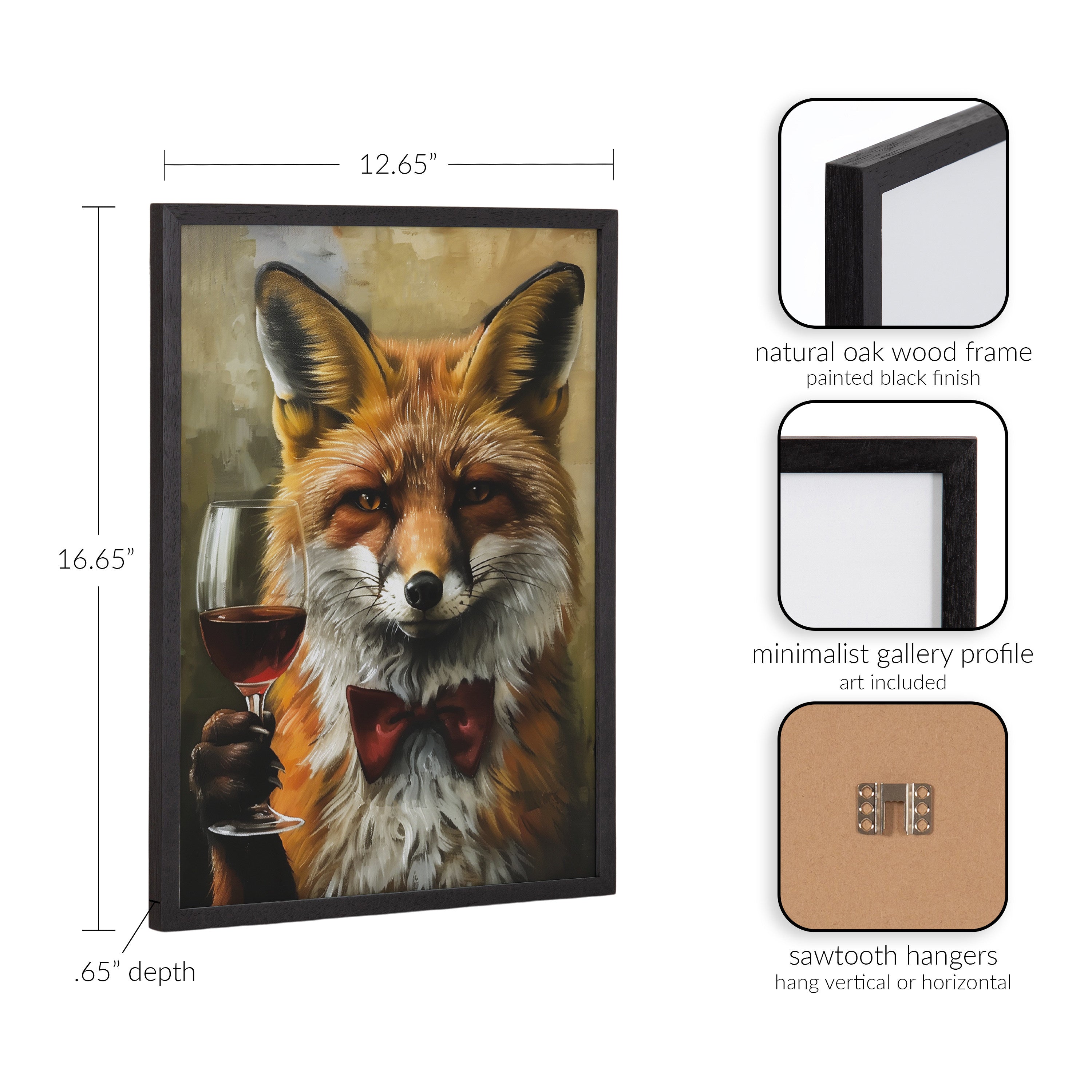 Gallery Traditional Fox Wine Tasting Print by The Creative Bunch Studio