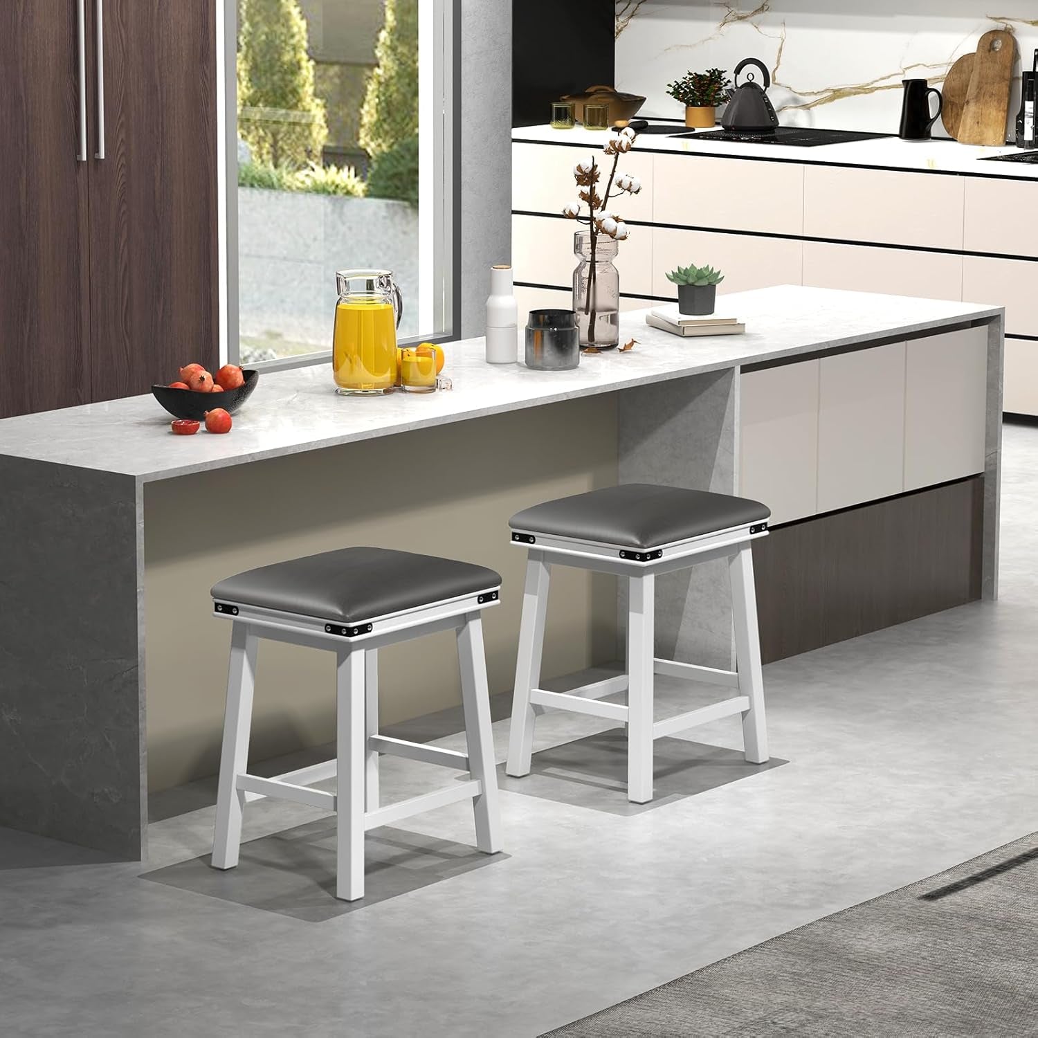 24 Inch Counter Height Bar Stools Set of Two