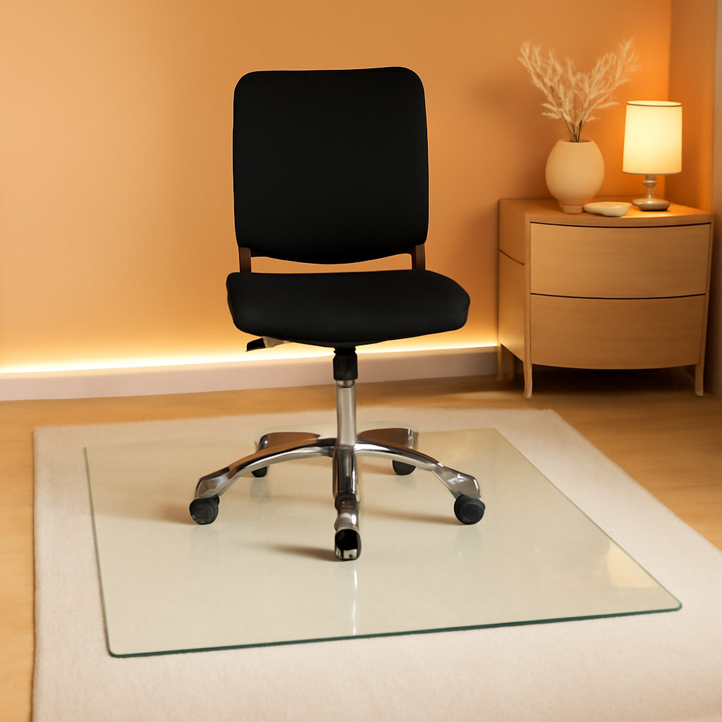 Tempered Glass Chair Mat For Carpet 36x46 Inches Anti Slip