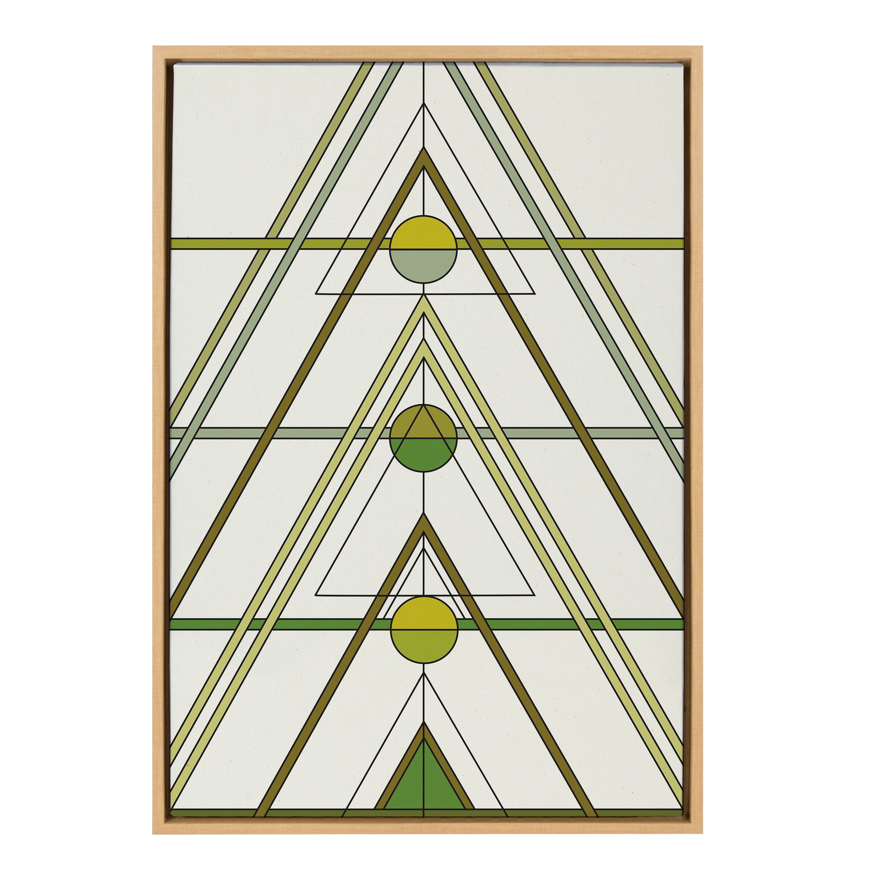 Sylvie Mid Century Modern Retro Tree Framed Canvas by The Creative Bunch Studio