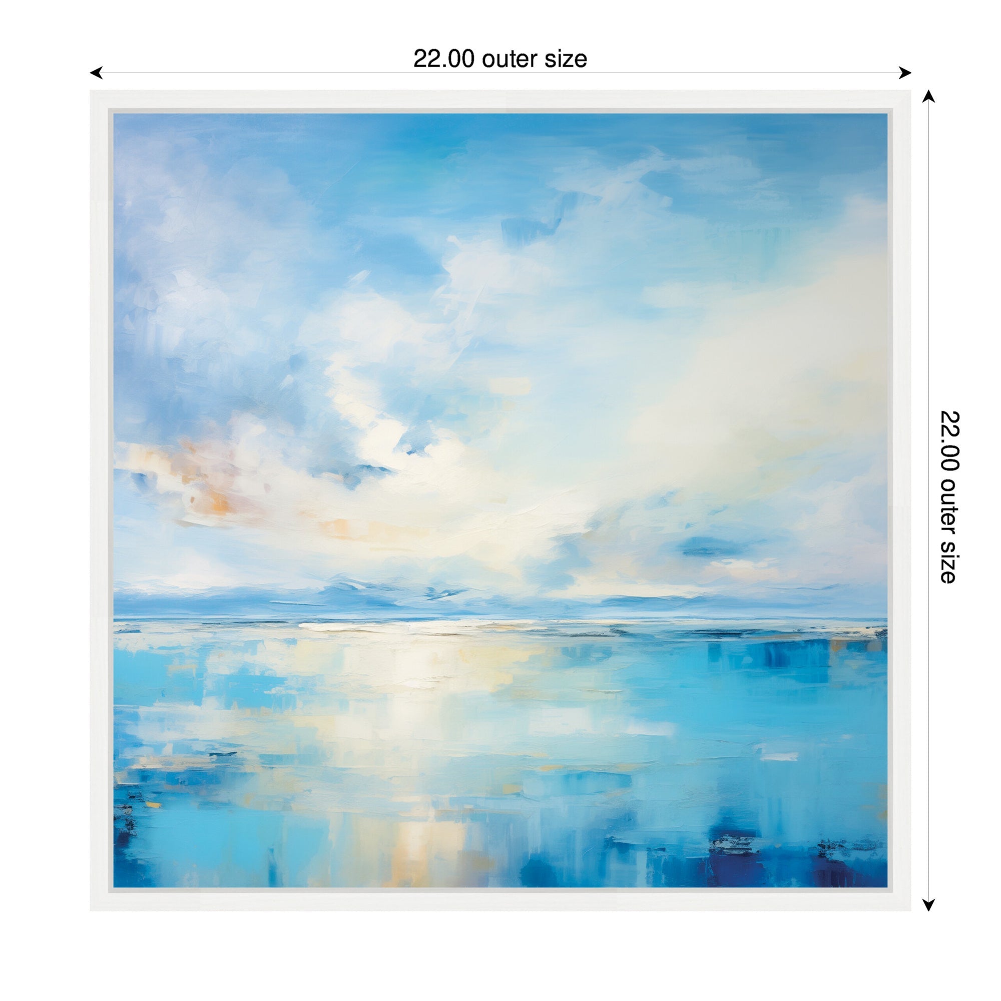 Sylvie Serene Coastal Waters Tranquil Landscape Framed Canvas by The Creative Bunch Studio