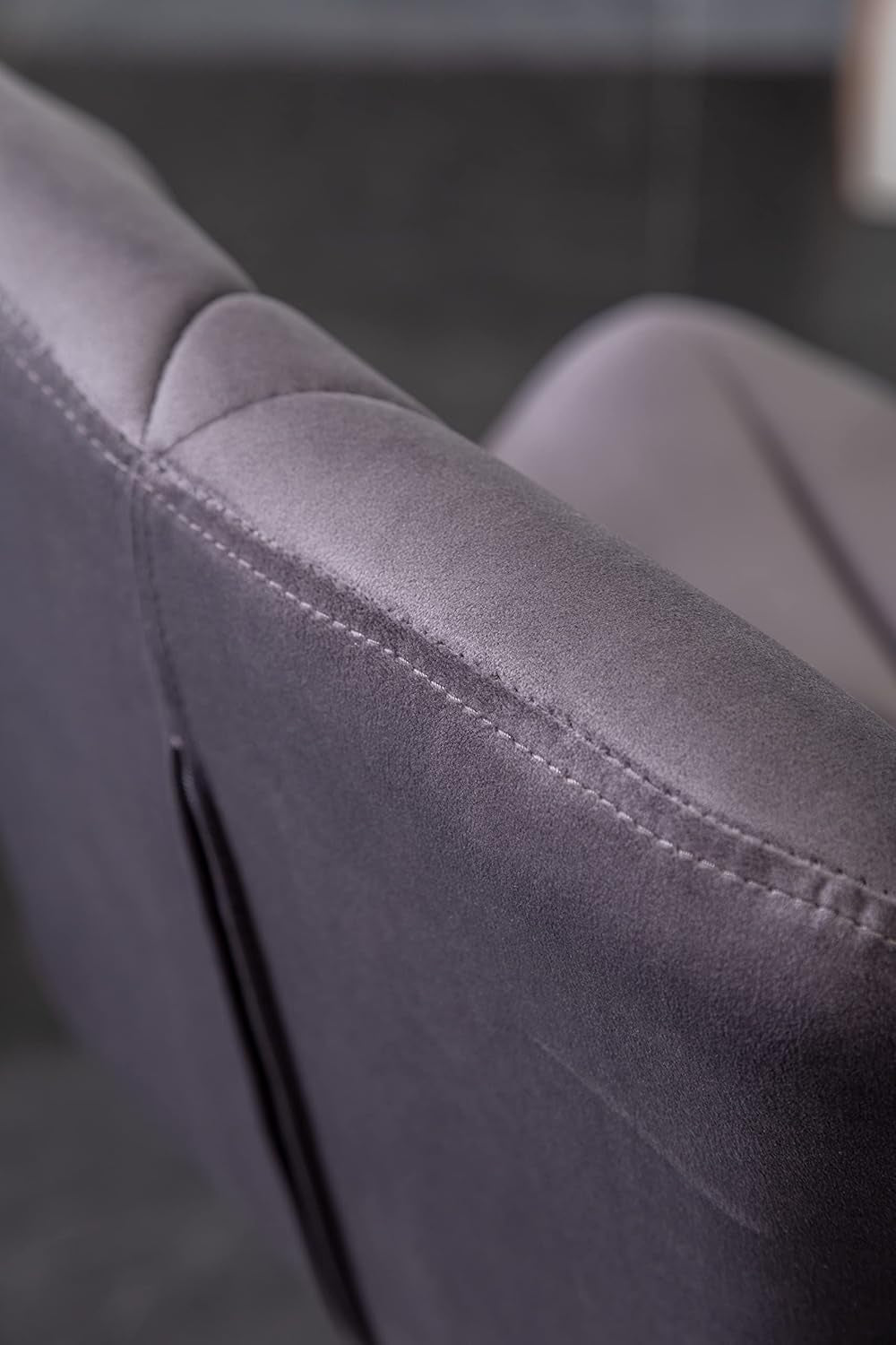 Breni Velvet Diamond Tufted Swivel Adjustable Height Bar Stool Set Of 2 Gray