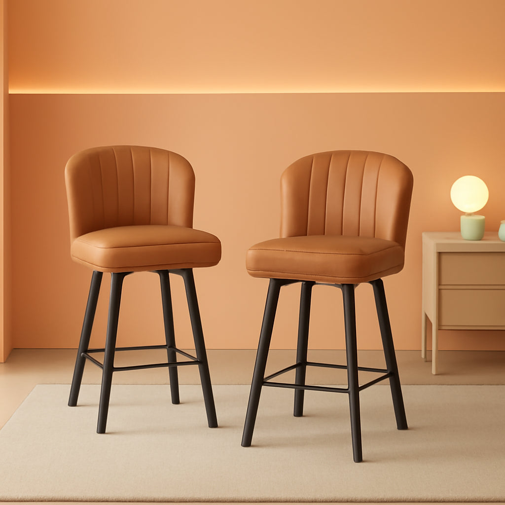 Modern Swivel Counter Height Bar Stools Set of Two