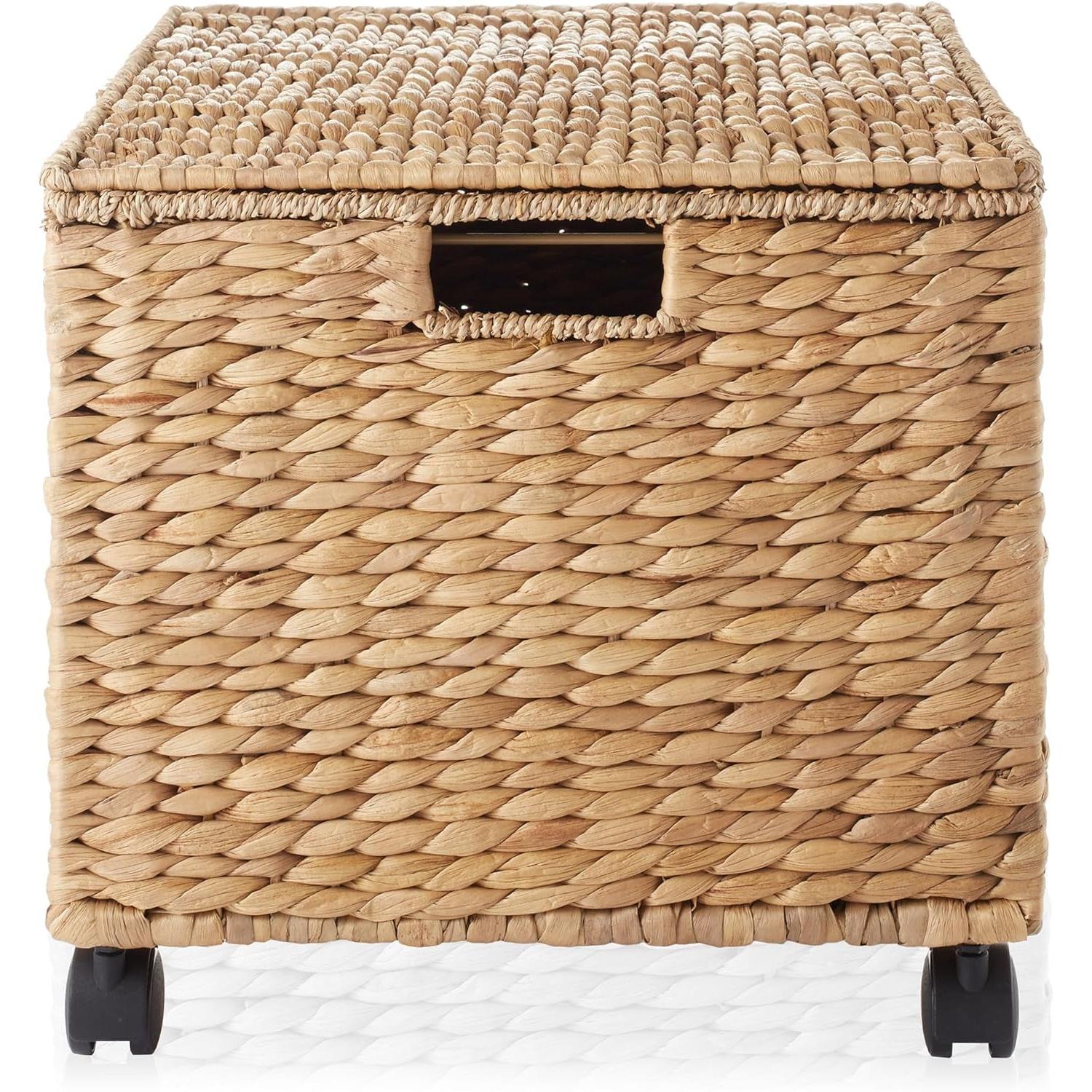 Rolling File Cabinet With Hanging Folders Natural Hyacinth