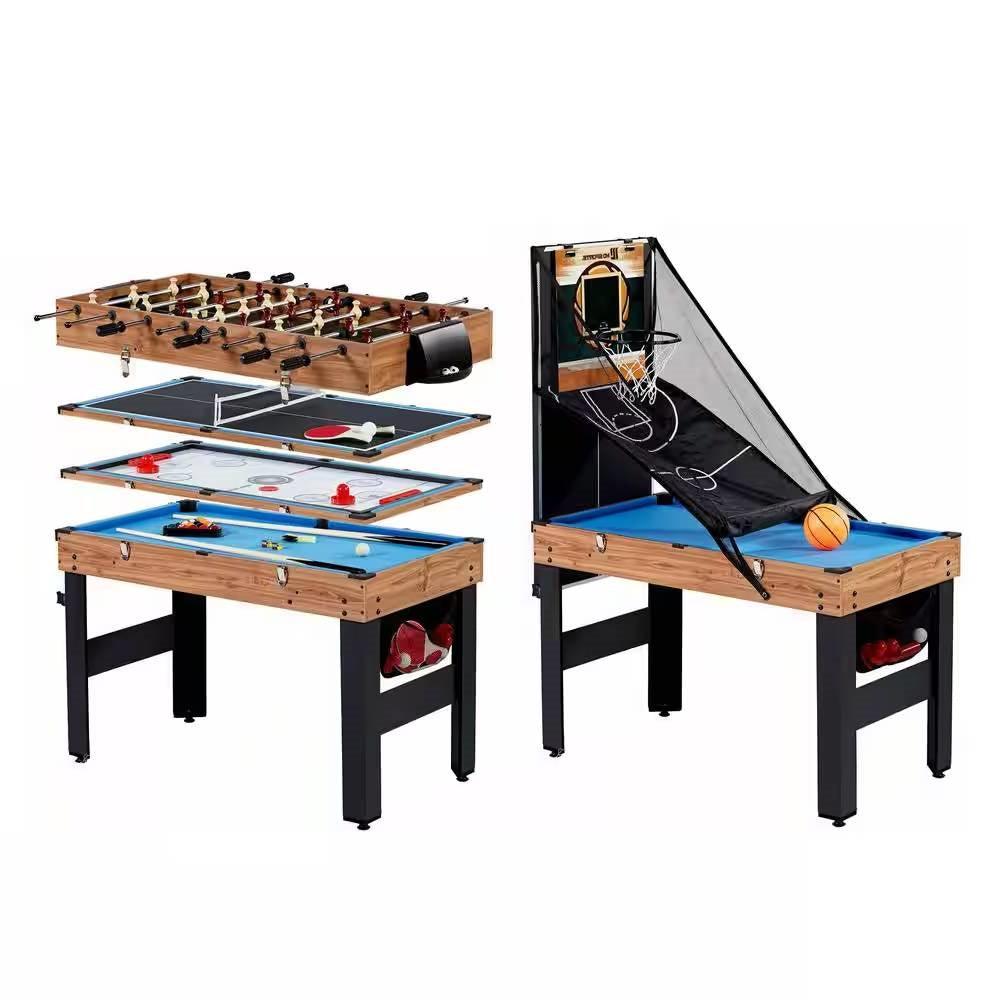 5-in-1 Game Table - Foosball Pool Basketball Ping Pong and Slide Hockey - PRHOMZ
