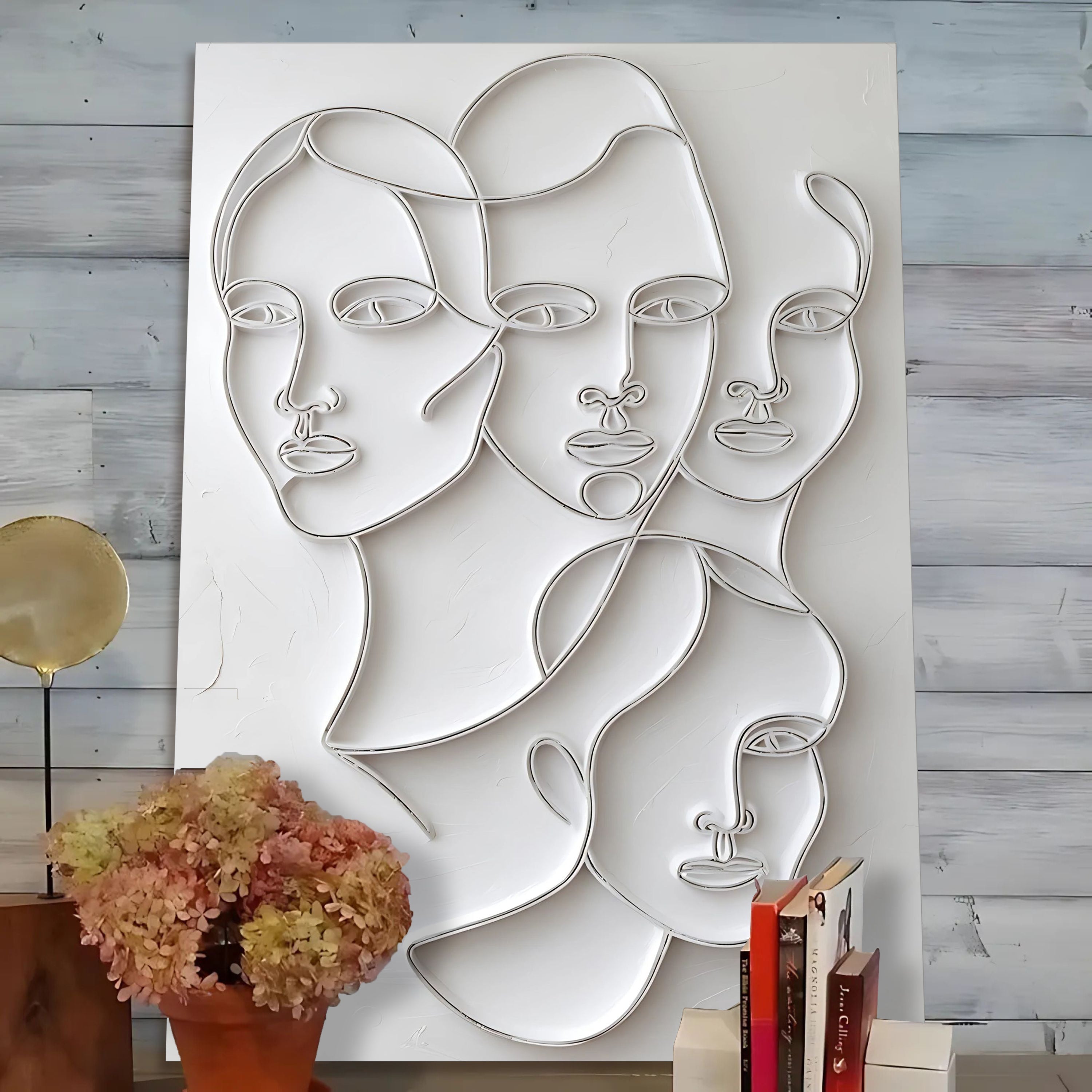 3D Minimalist Faces Wall Art