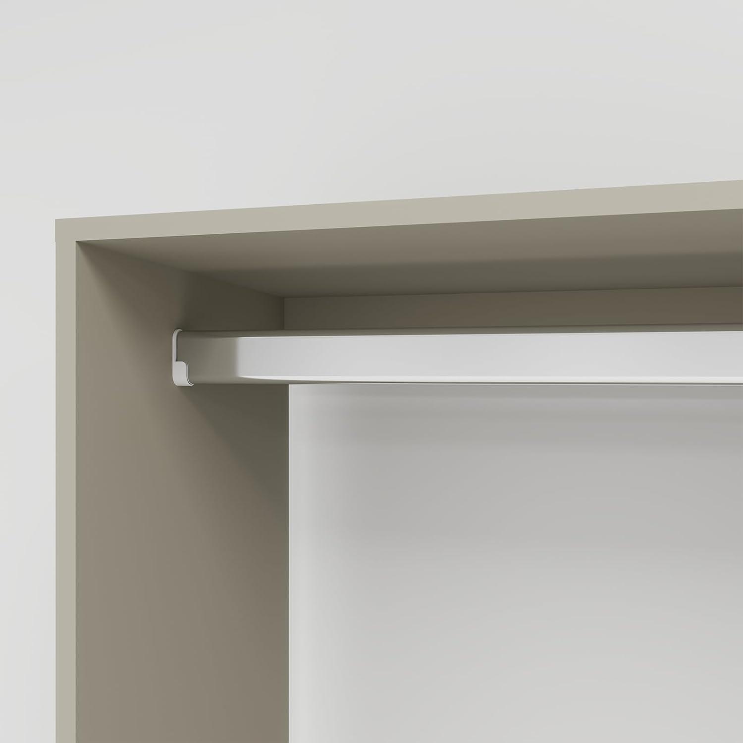 Grey Walk-In Closet System – 4-Drawer Organizer Kit with Shelves, Hanging Rod & Metal Handles - PRHOMZ