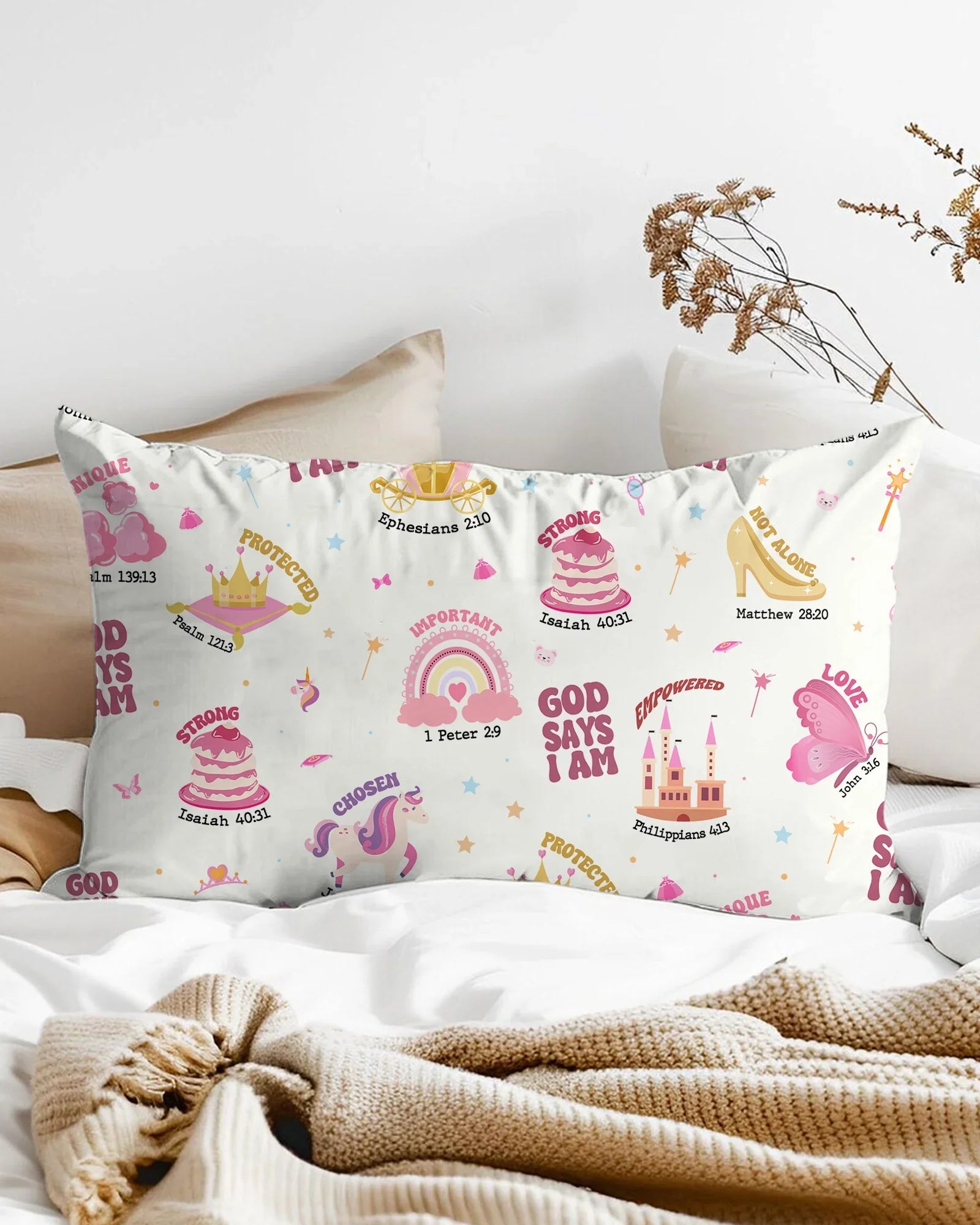 God Says I Am Girl Bamboo Pillow Case