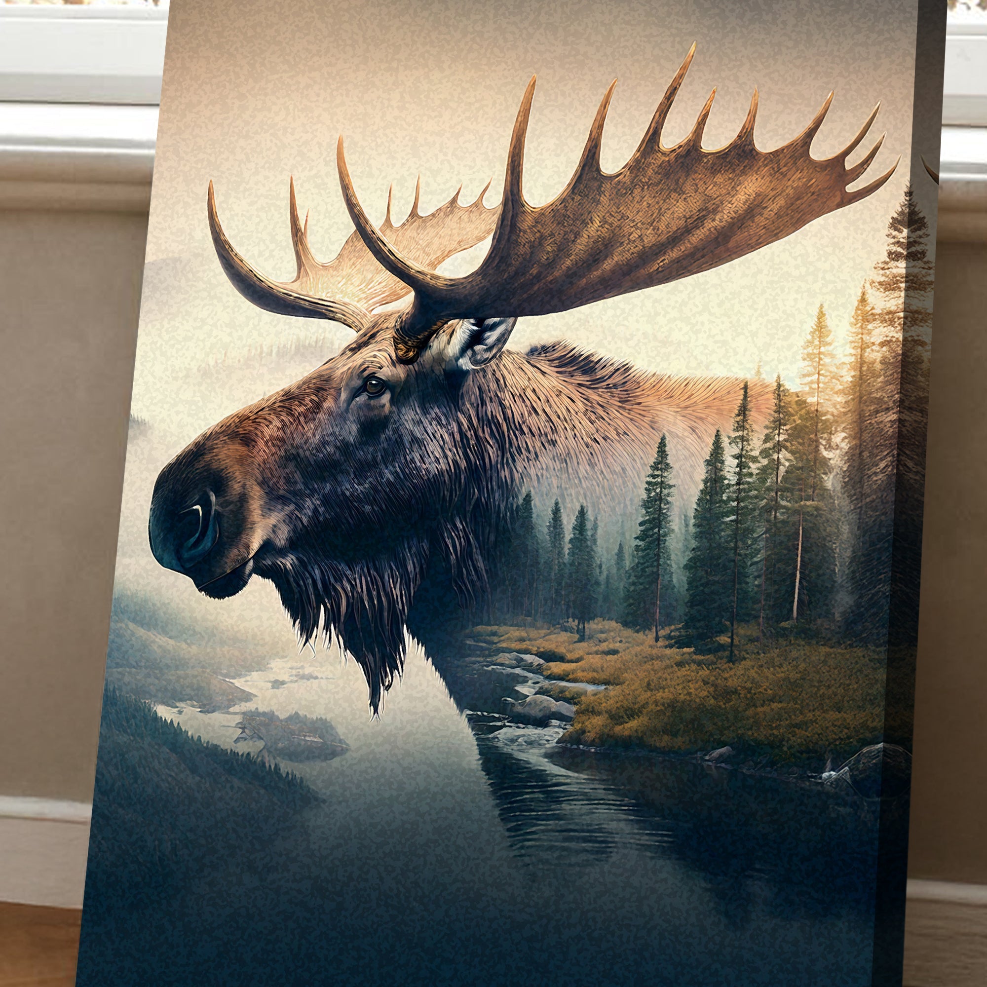 Moose Double Exposure Wall Art