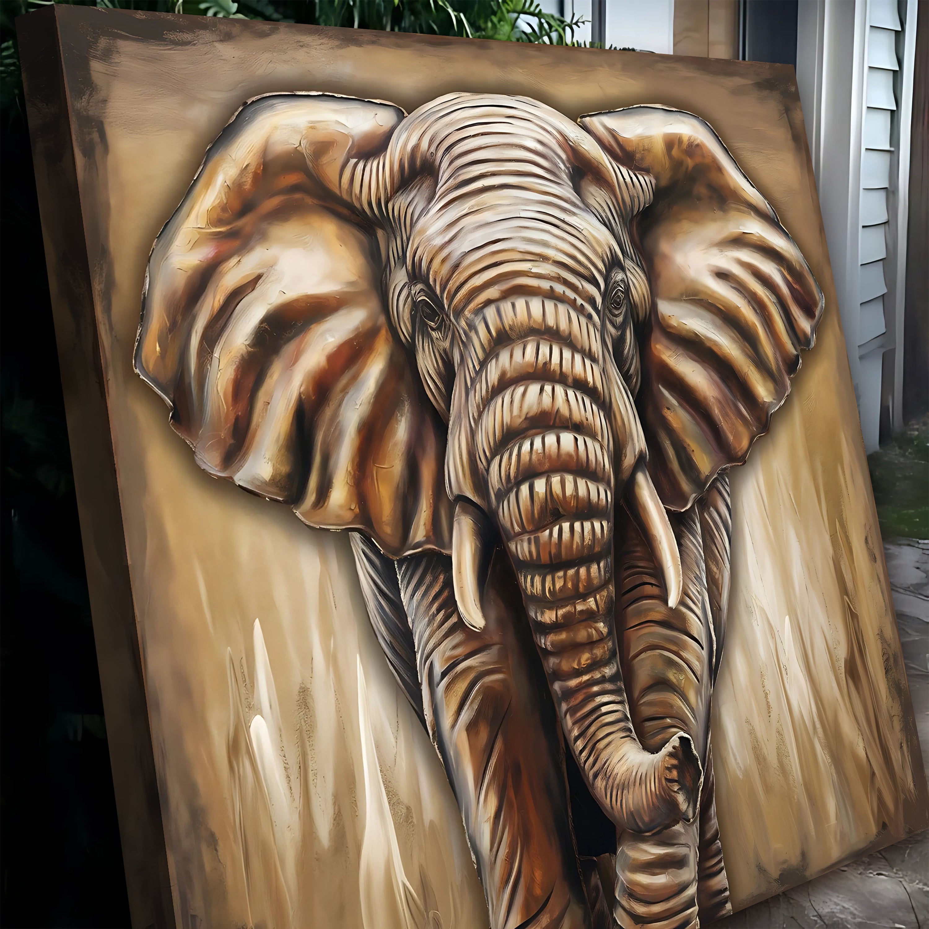 3D Elephant Wall Art