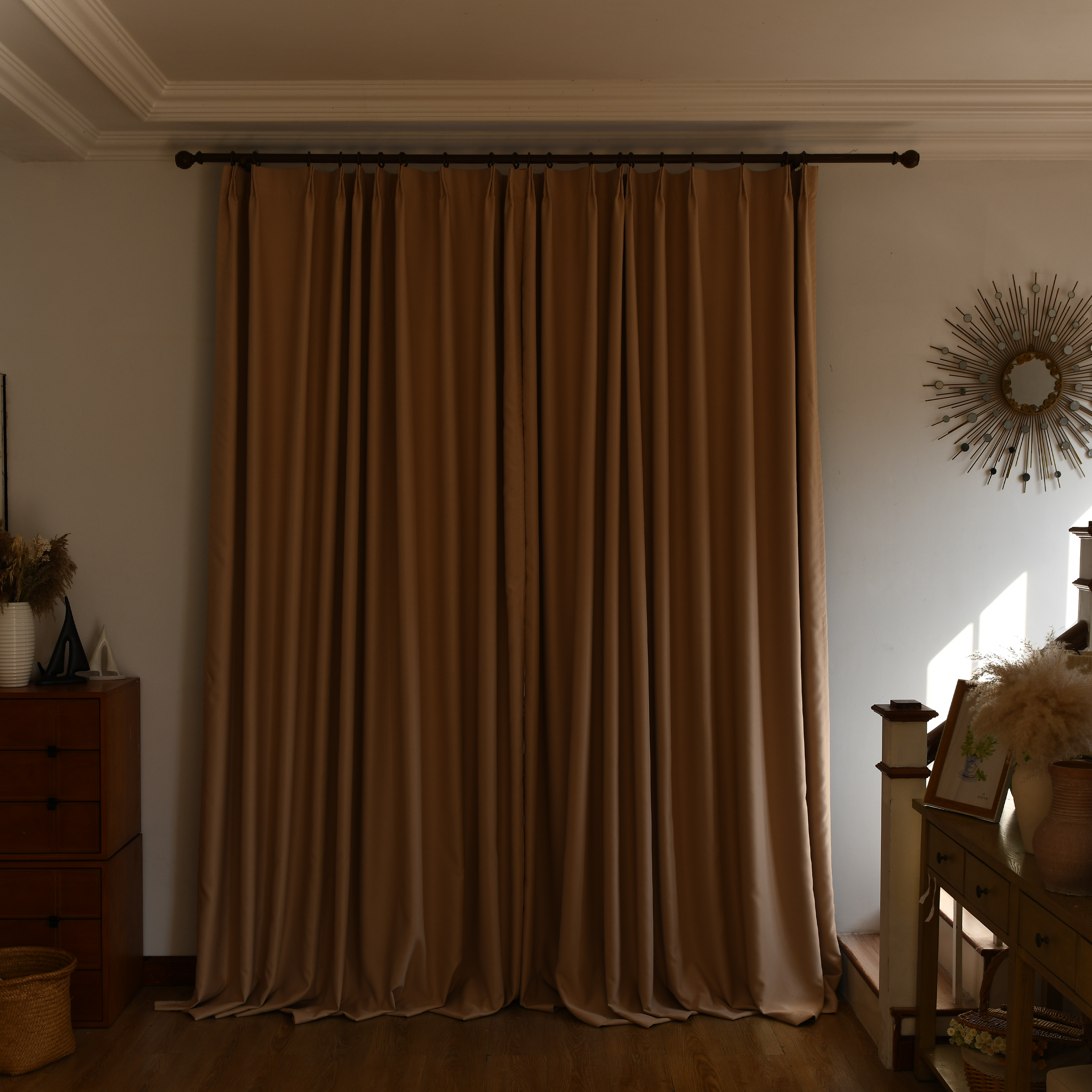 Custom Total Blackout Silk-Fiber Curtains-2
