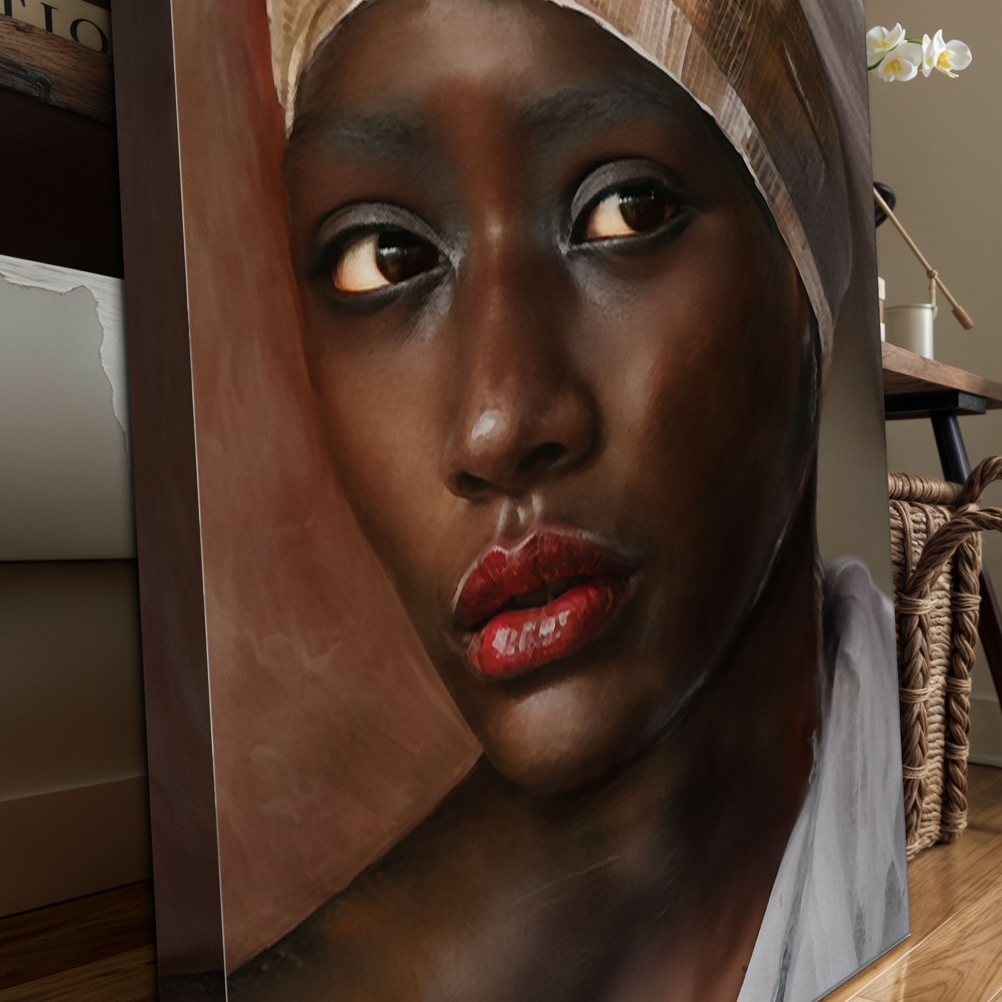 African Woman Painting Wall Art