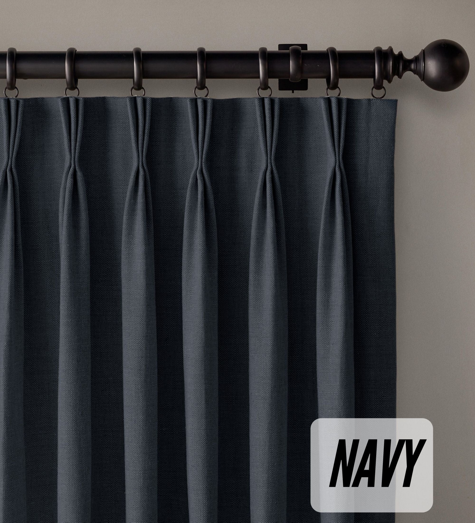 Organic Cotton Curtains | Triple Pinch Pleated | Standard & Made to Measure | Thermal Blackout-4