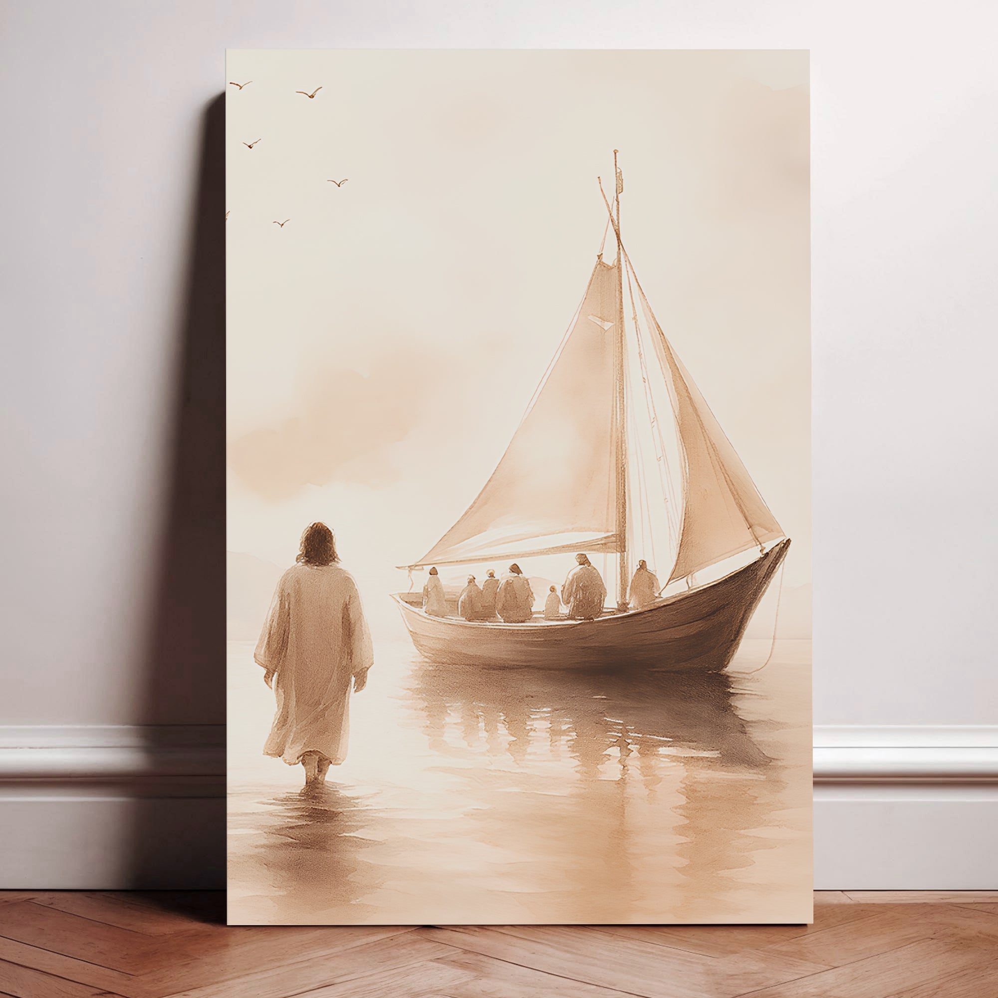 Jesus Christ Walking On Water Faith Wall Art VIII