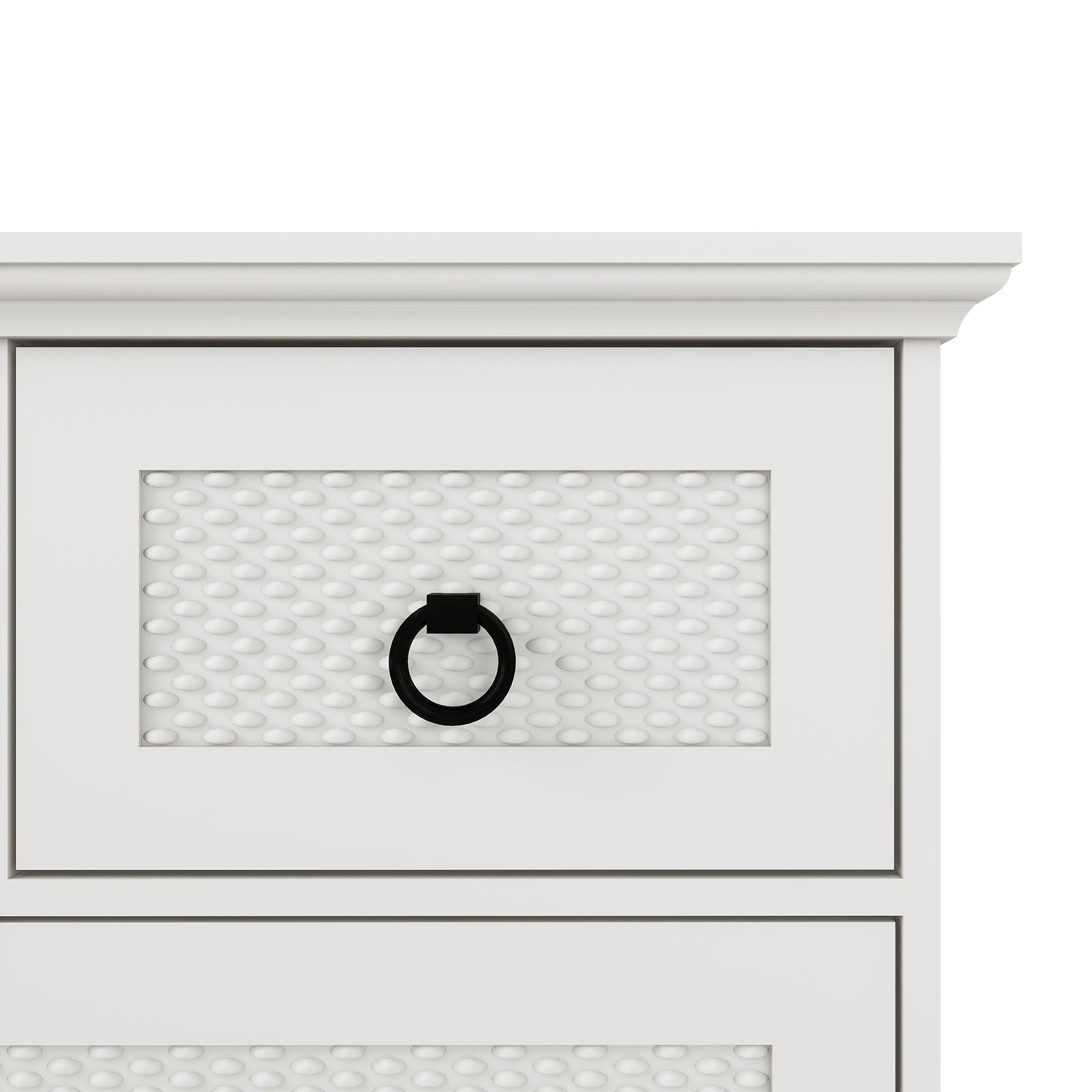Modern 7-Drawer Dresser – 47" Wide Farmhouse Chest for Bedroom, Living Room, Entryway – White Tall Storage Cabinet - PRHOMZ
