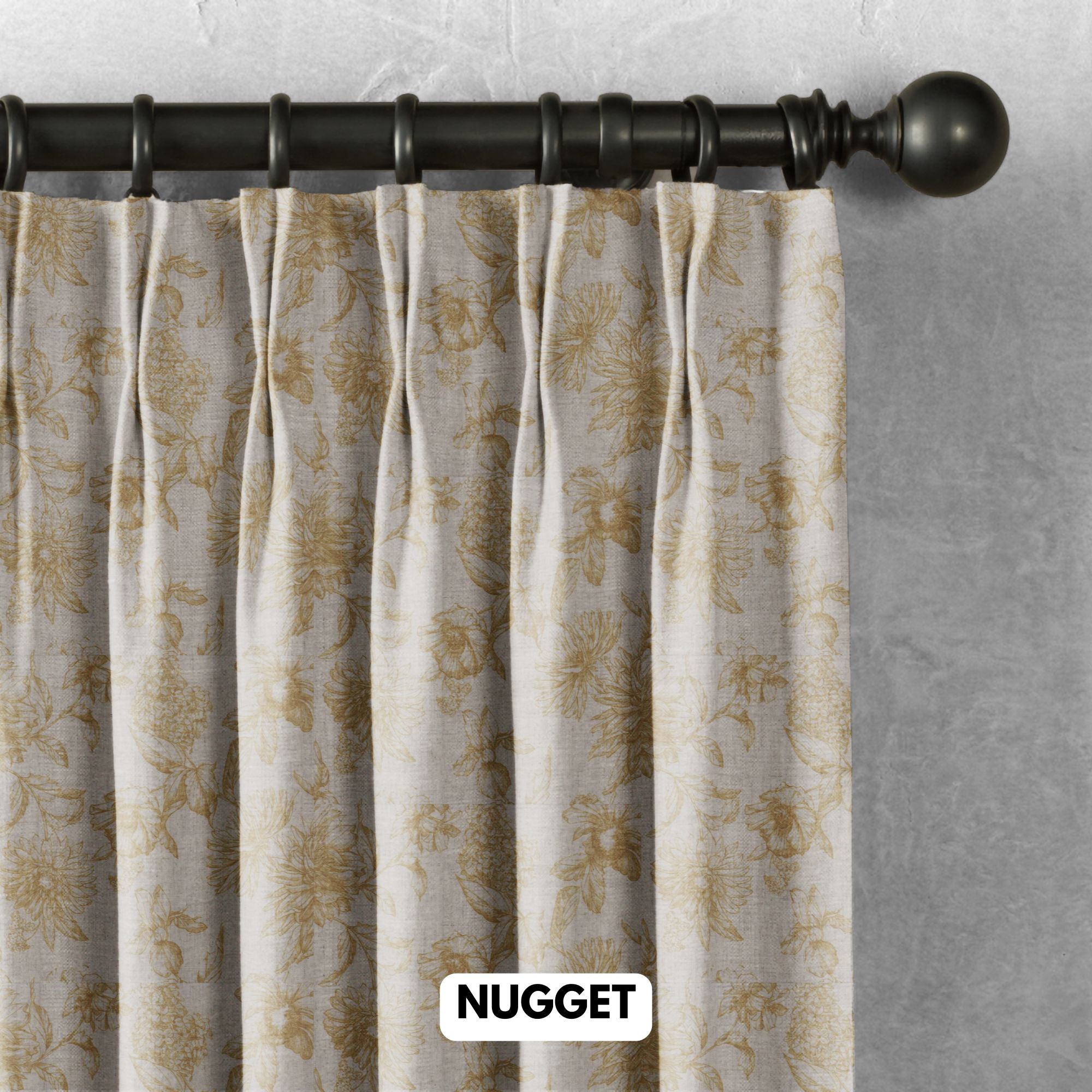 Luxury Heavy Linen Curtains | Custom Size & Lining Options | Pinch Pleat, French Pleat & Triple Pleat Styles | 280gsm Thick Linen | Neutral Printed | Single or Pair-4
