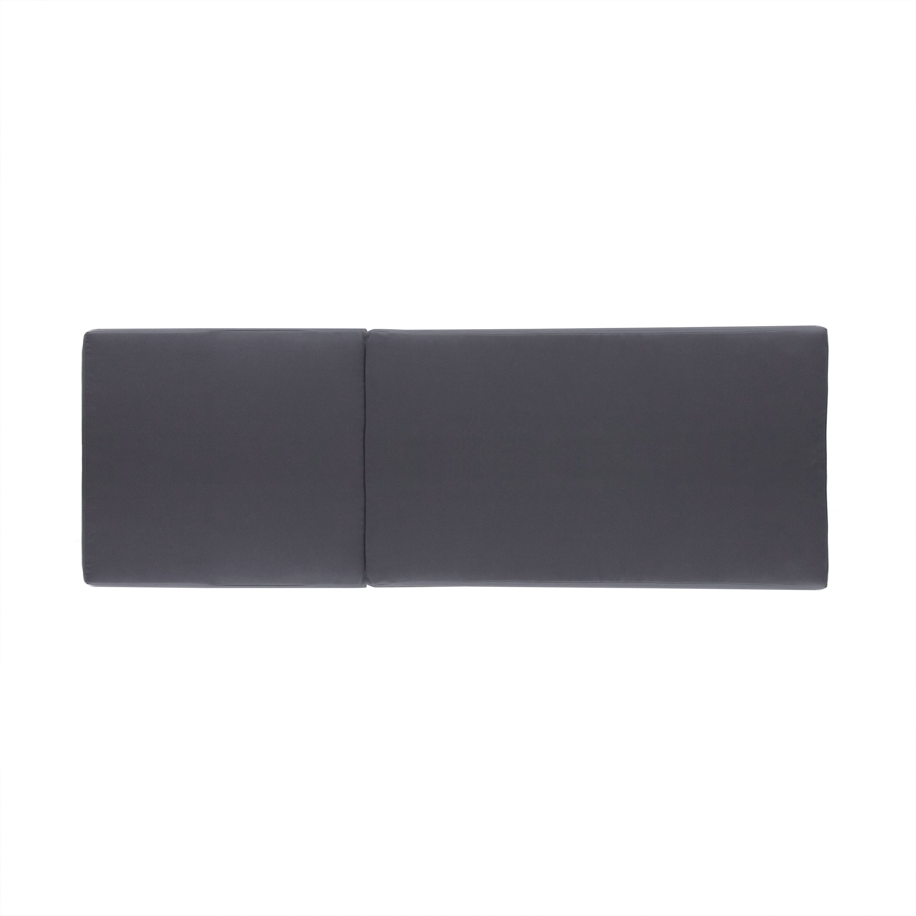 Lounge Chaise Set in Black Acacia Wood with Water-Resistant Cushions