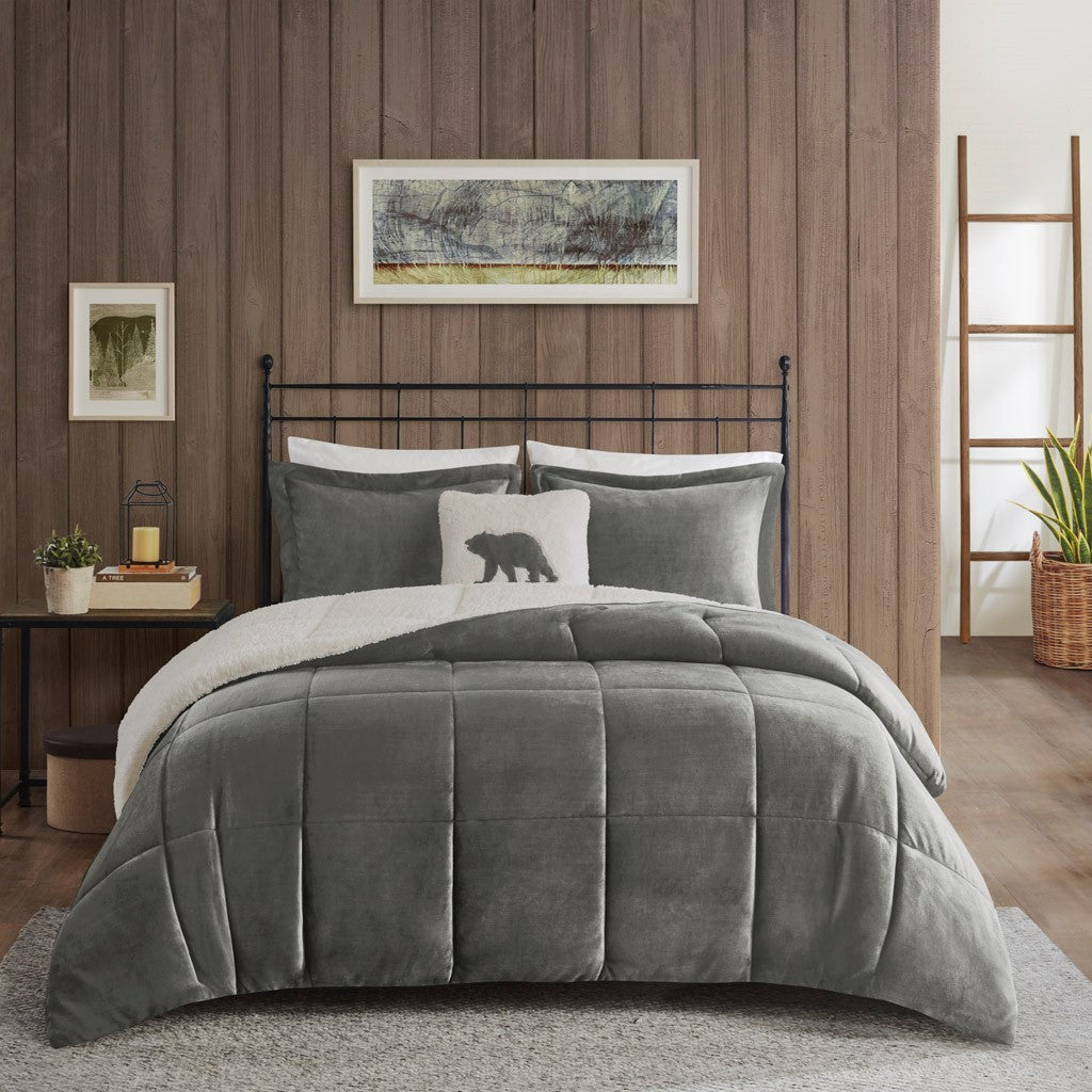 King Plush to Sherpa Down Alternative Comforter Set