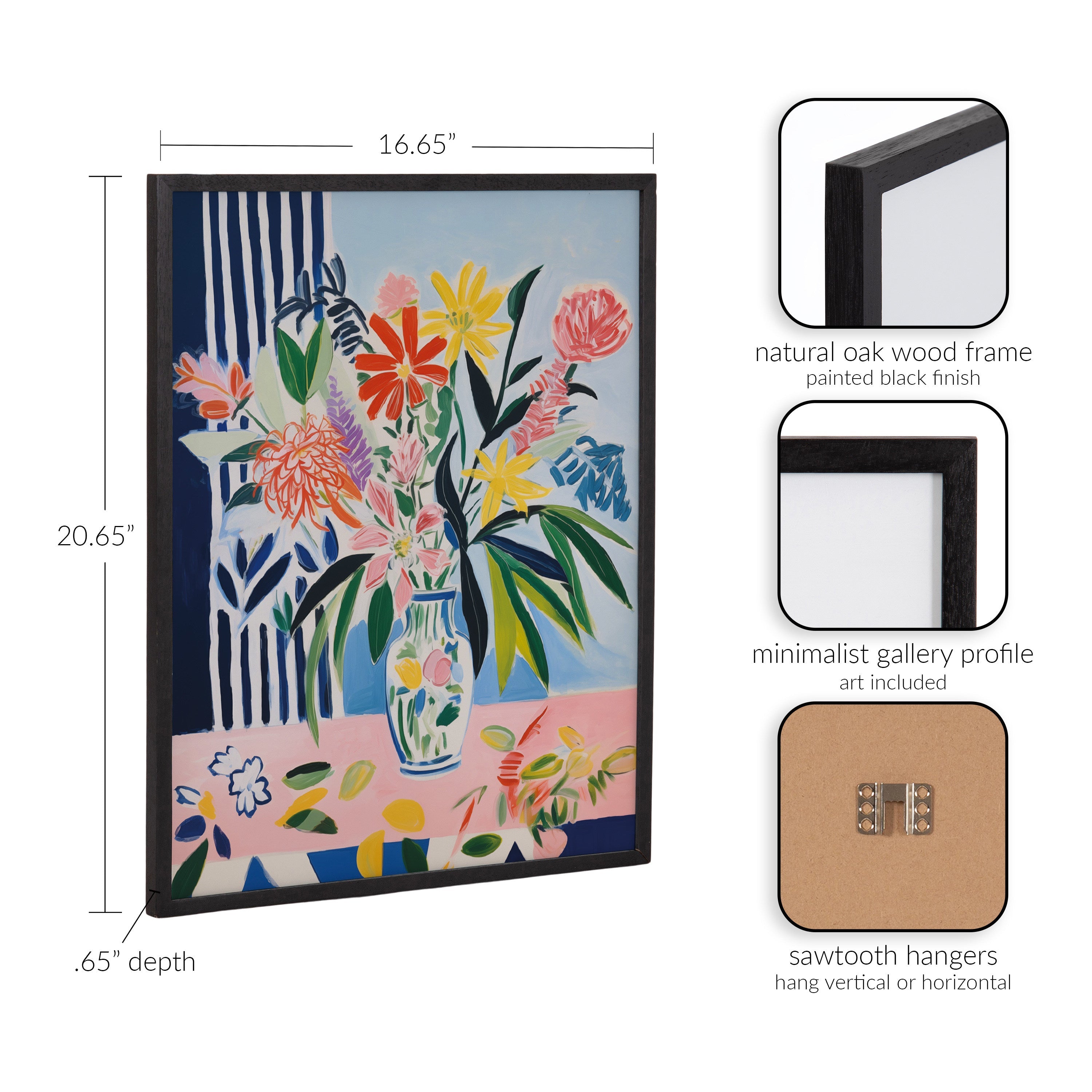 Gallery Cheerful Maximalist Flower Vase Print by The Creative Bunch Studio