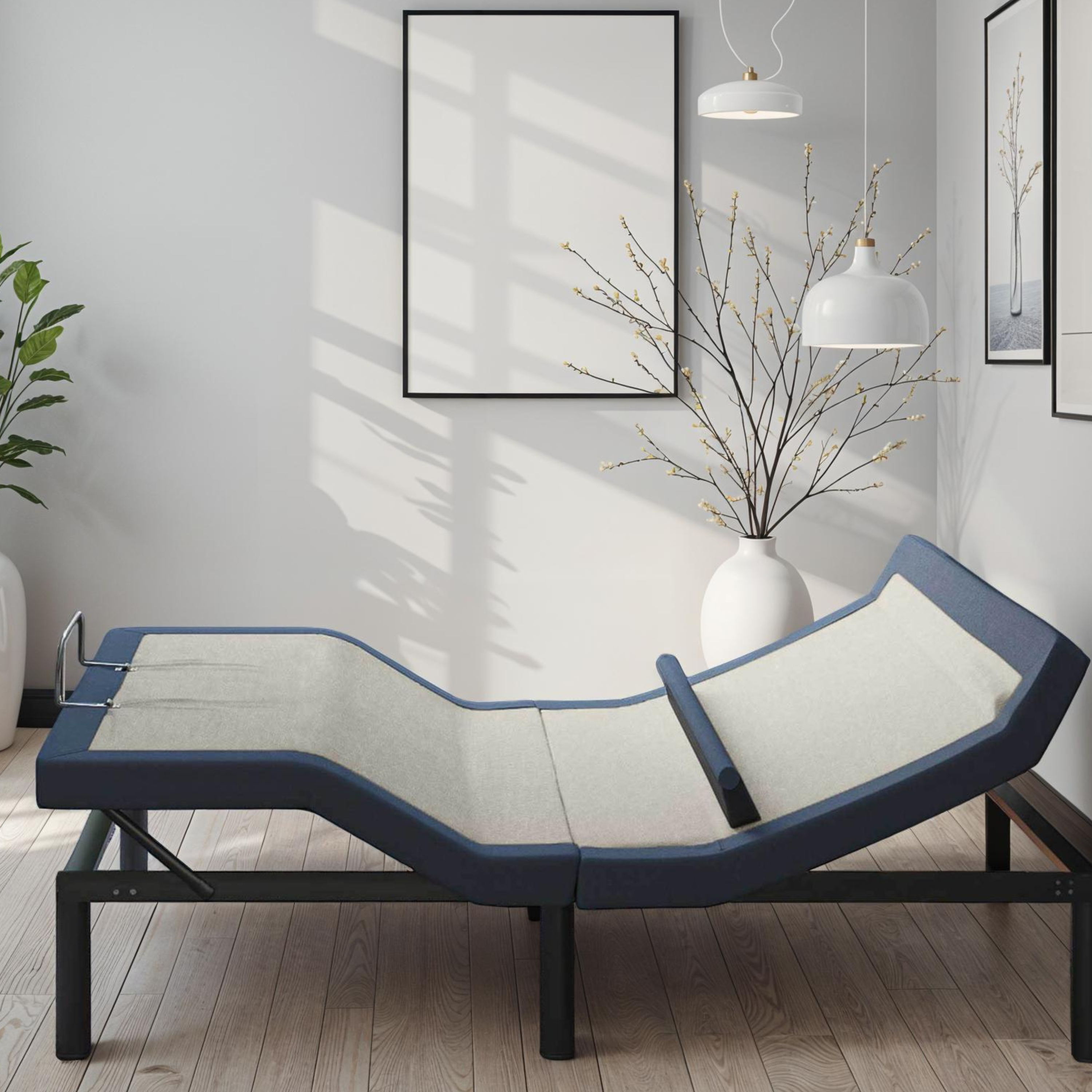 Queen Adjustable Bed Base with Head/Foot Tilt and Lumbar Position Adjustment