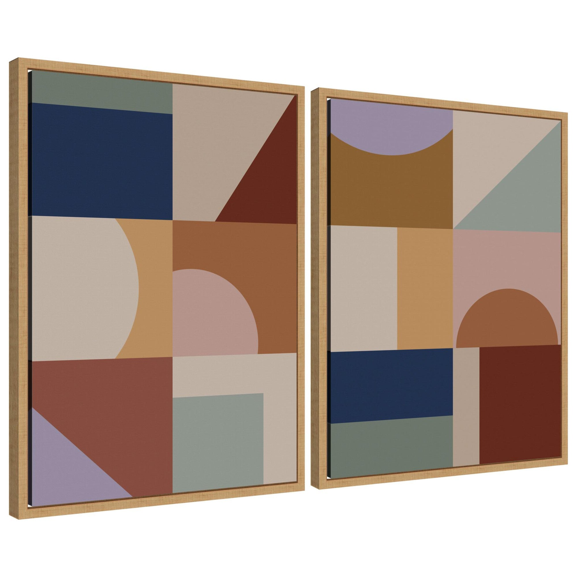 Modern Bohemian Pattern 2 Piece Framed Canvas Wall Art Set by The Creative Bunch Studio