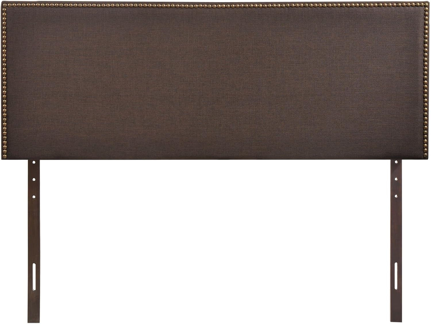 Elegant Upholstered Queen Headboard with Nailhead Trim