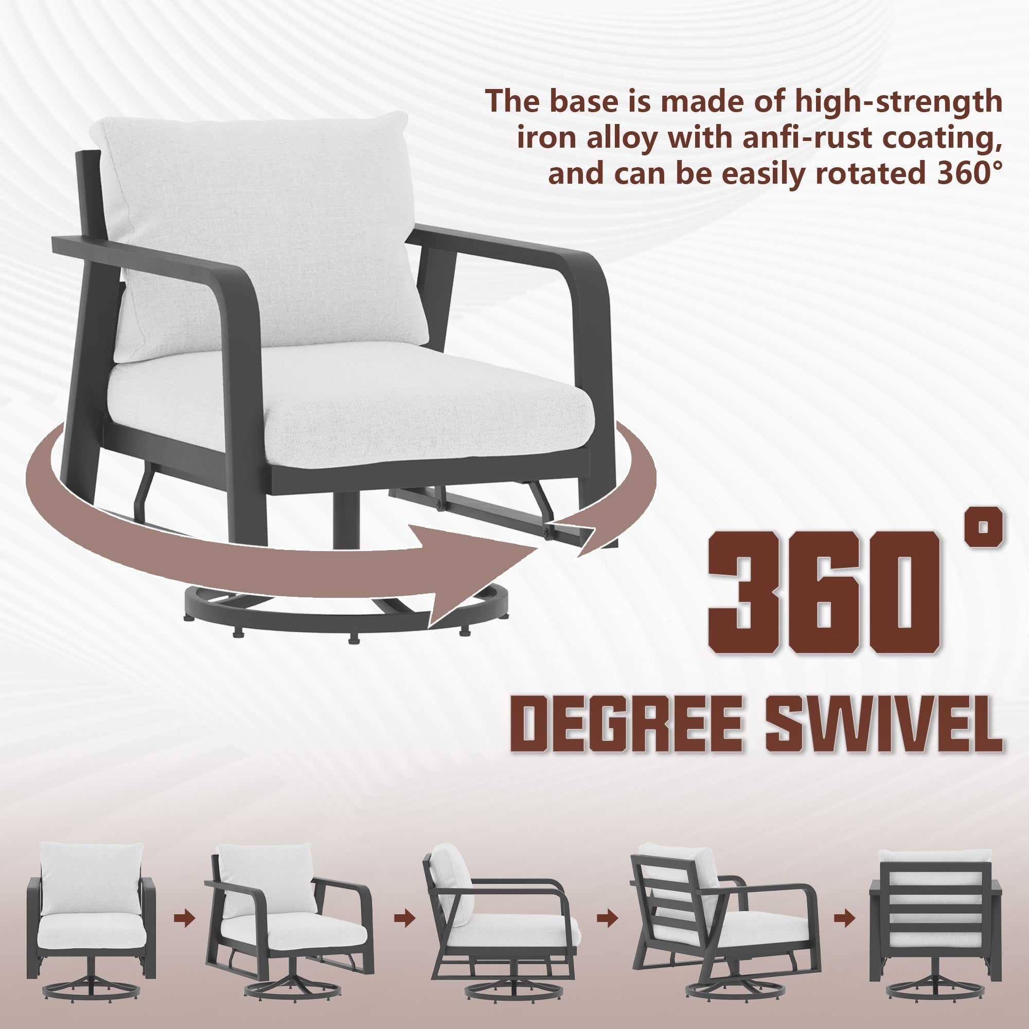 FR Aluminum Outdoor Sofa Swivel Seats